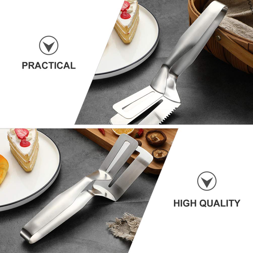 DOITOOL 2-Pack Stainless Steel Food Tongs - Bread Clip, Serving Tongs, BBQ & Steak Clamps for Kitchen, Cooking & Grilling | Perfect for Restaurants, Picnics & Home Use
