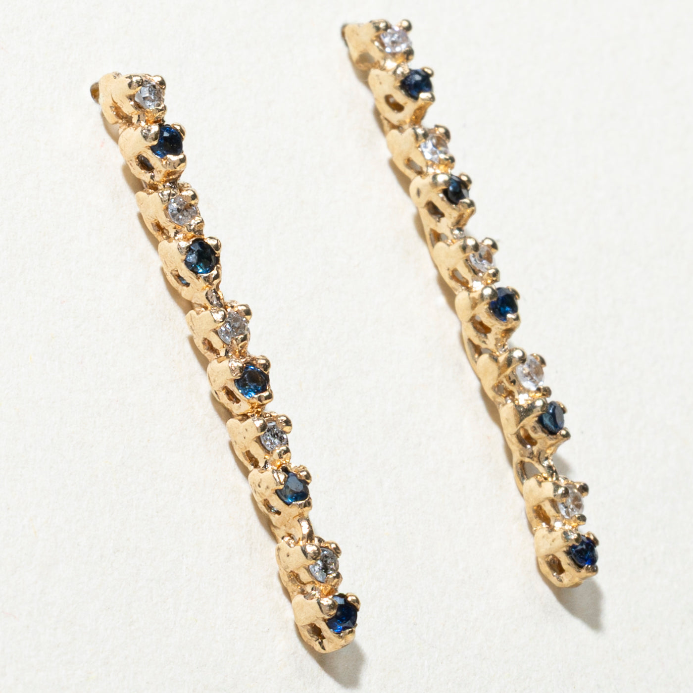 Exquisite 0.30ctw Sapphire & 0.10ctw Diamond Drop Earrings - Elegant Dangling Jewelry for Women | Perfect for Weddings, Parties & Special Occasions