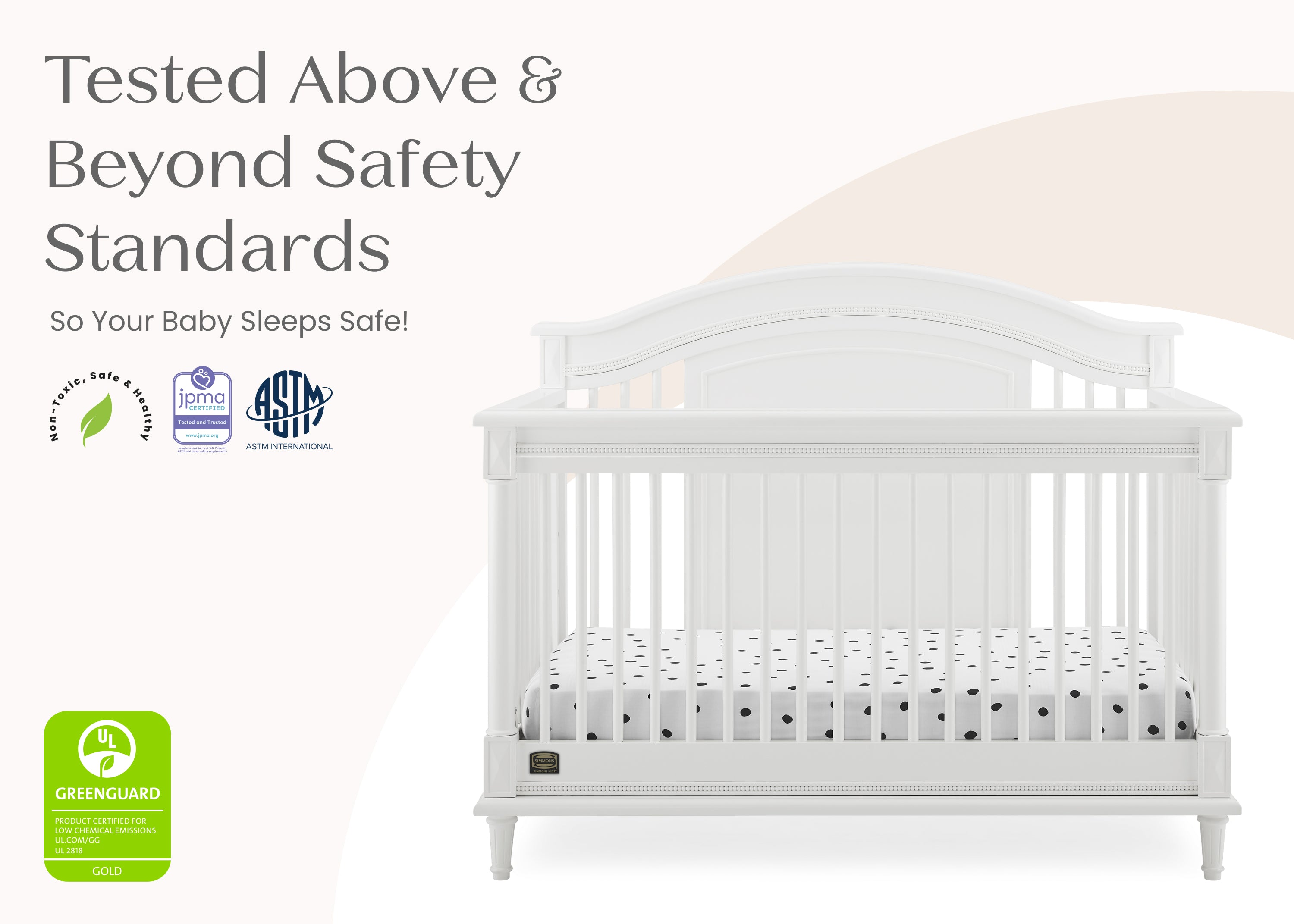 Juliette 6-in-1 Convertible Crib - Baby Crib to Toddler Bed, Daybed & Full Size Bed - Safe Nursery Furniture for Boys & Girls - Perfect for Newborns, Infants & Growing Kids