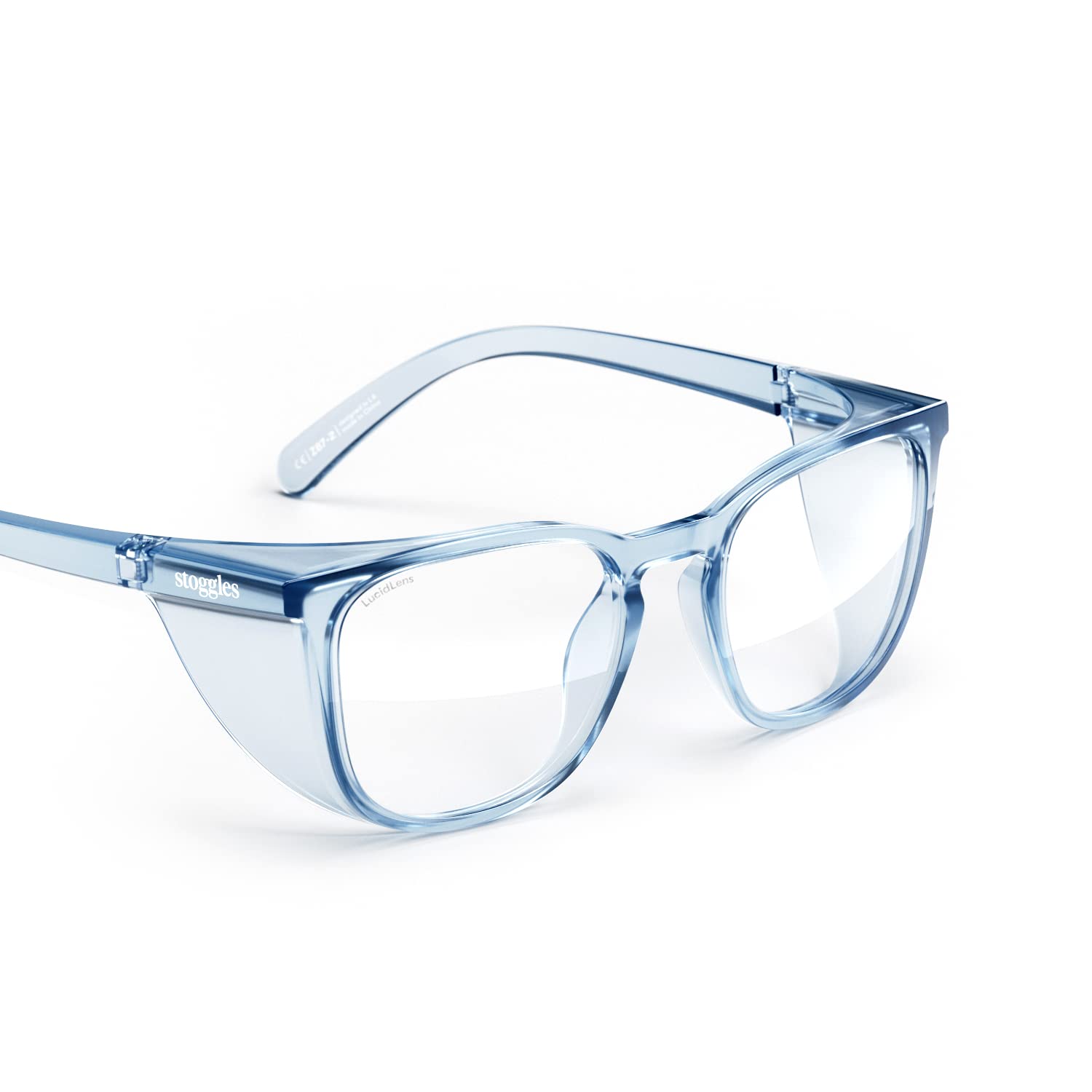 Stoggles Square Z87.1 Certified Safety Glasses - Polycarbonate, Anti-Scratch & Shatterproof, Blue Light & UV Protection with Top/Side Shields - Anti-Fog Coating for Work, DIY Projects & Home Protection - Durable Protective Eyewear for Men & Women