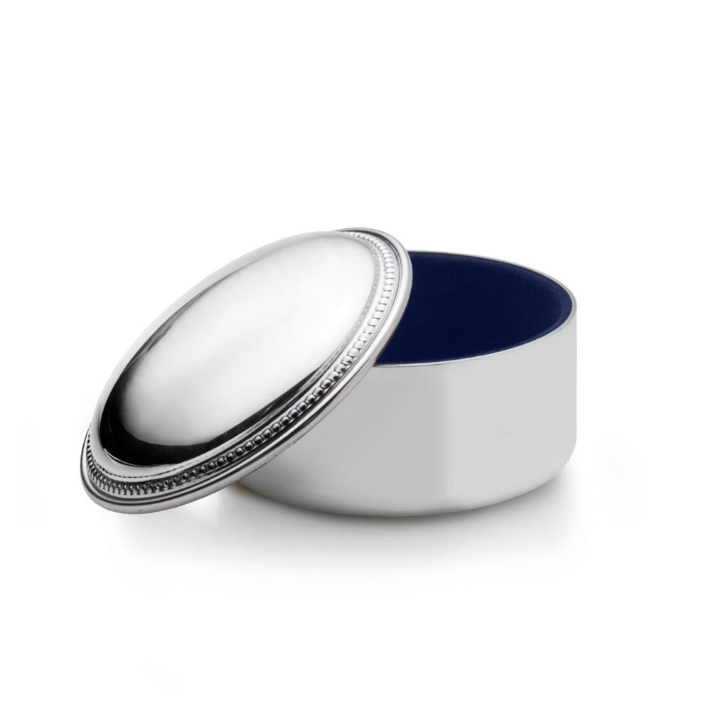 Elegant Pewter Round Beaded Jewelry Box - Perfect for Organizing Rings, Necklaces & Earrings - Ideal Gift for Women