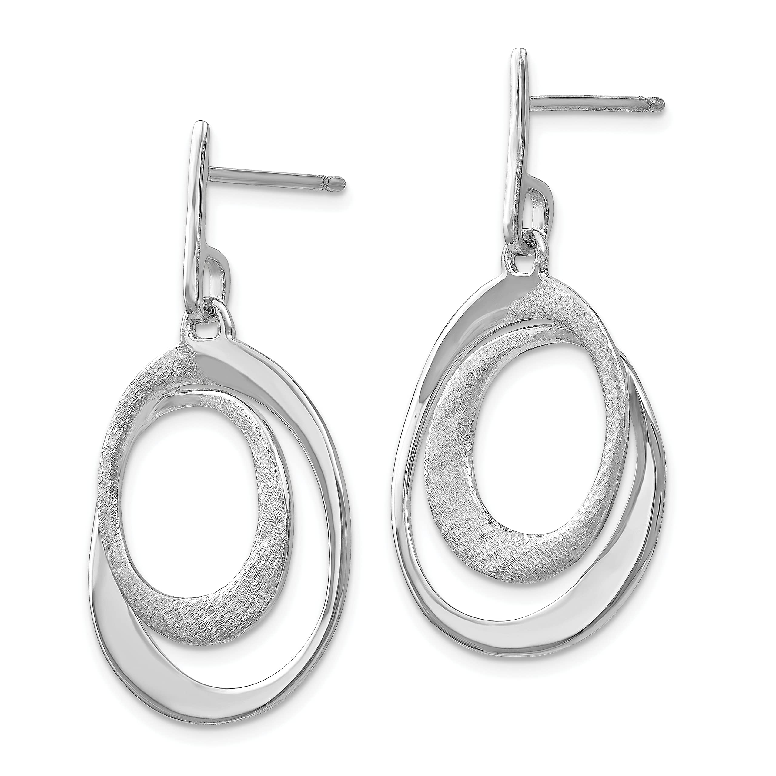 Avariah 925 Sterling Silver Dangle Earrings for Women - Elegant Radiant Essence Textured Post Earrings, 34mm, Perfect for Parties, Weddings & Everyday Wear