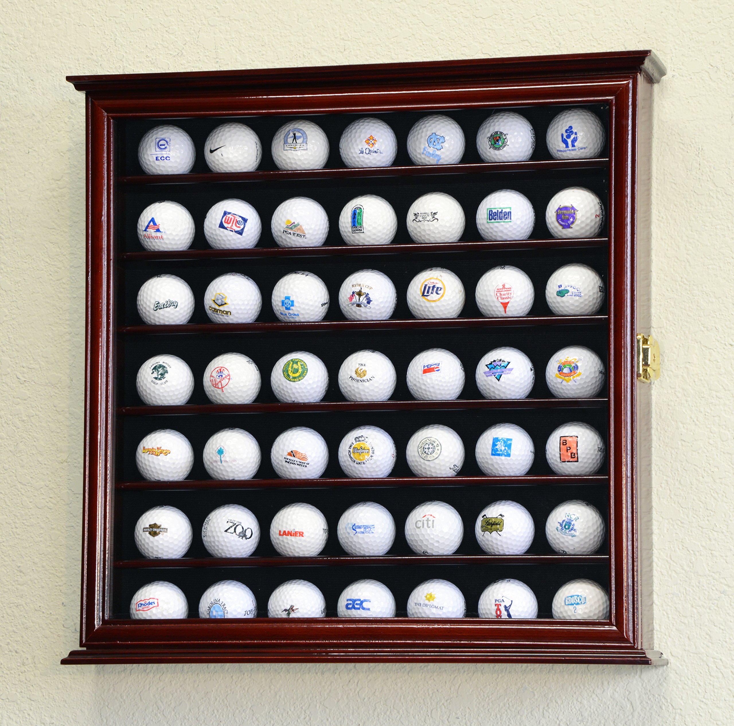 49 Golf Ball Display Case Cabinet Wall Rack Holder with 98% UV Protection & Lockable - Perfect for Home, Office, or Golf Club Decor & Storage