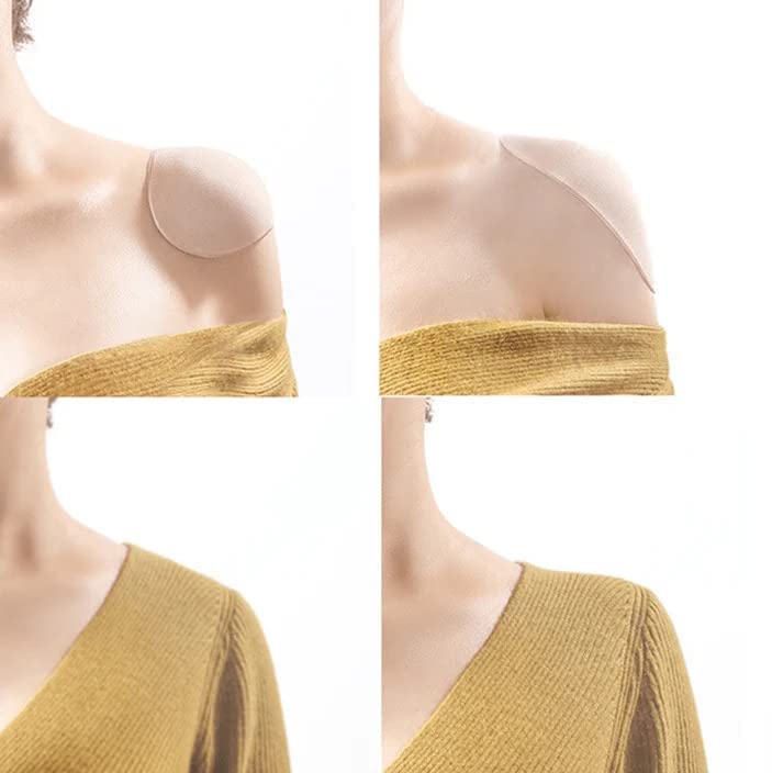 VATTU Sensual Silicone Shoulder Pads for Women - Reusable Adhesive Push Up Pads for Narrow Shoulders | Breathable Shoulder Enhancer Pads for Dresses & Tops (Black & Nude) | Perfect for Formal Wear, Wedding Dresses & Off-Shoulder Outfits