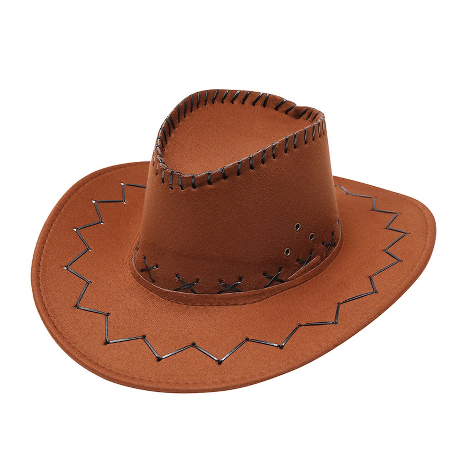 Stylish Western Cowboy Sun Hat for Women & Men - Wide Brim Summer Travel Hat with Solid Suture Design - Perfect for Outdoor Activities, Beach Vacations, and Country Music Festivals