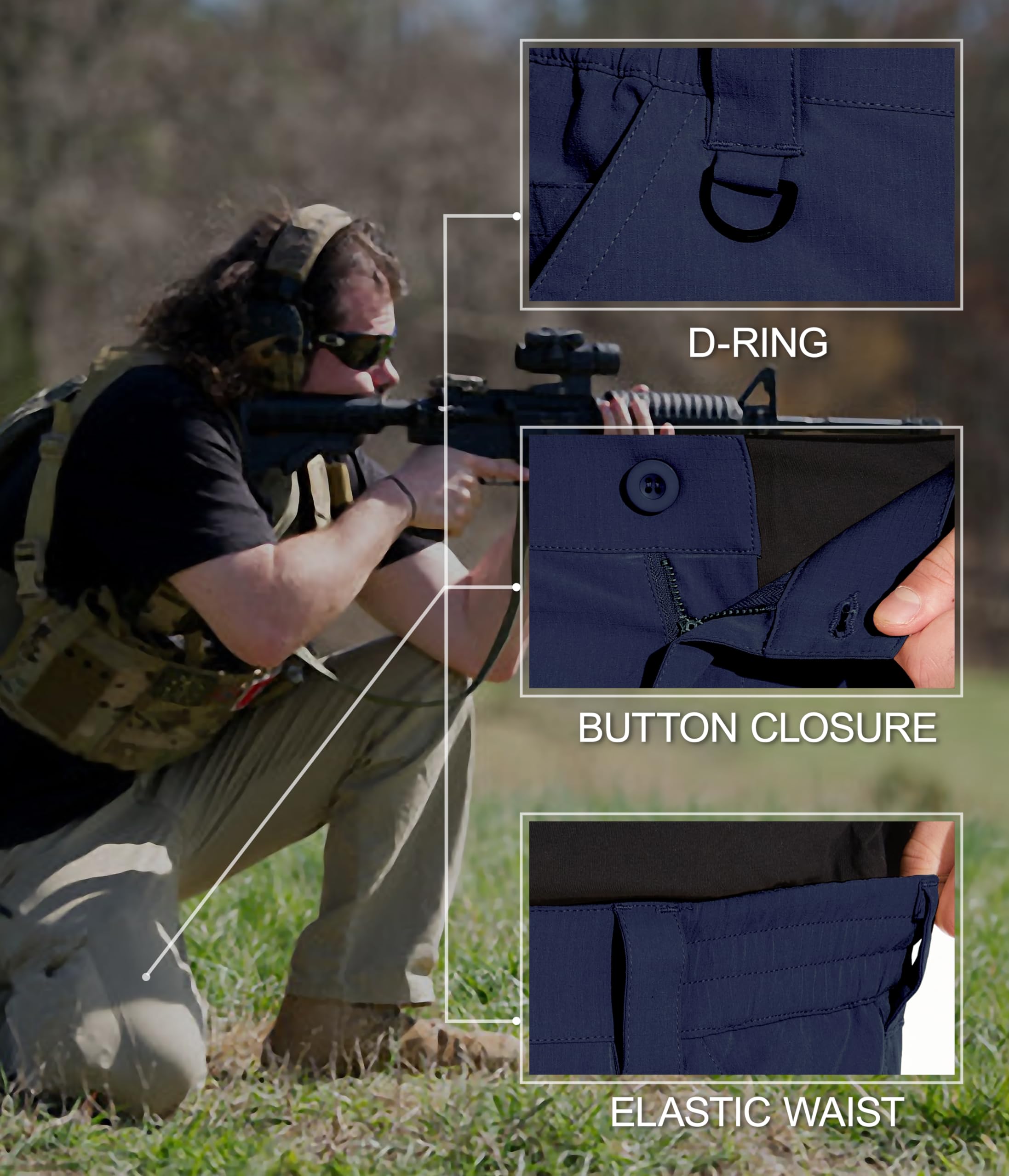 NATUVENIX Men's Tactical Cargo Pants - Water Resistant, Lightweight Ripstop Hiking & Outdoor Work Pants - Perfect for Camping, Hiking, and Outdoor Adventures