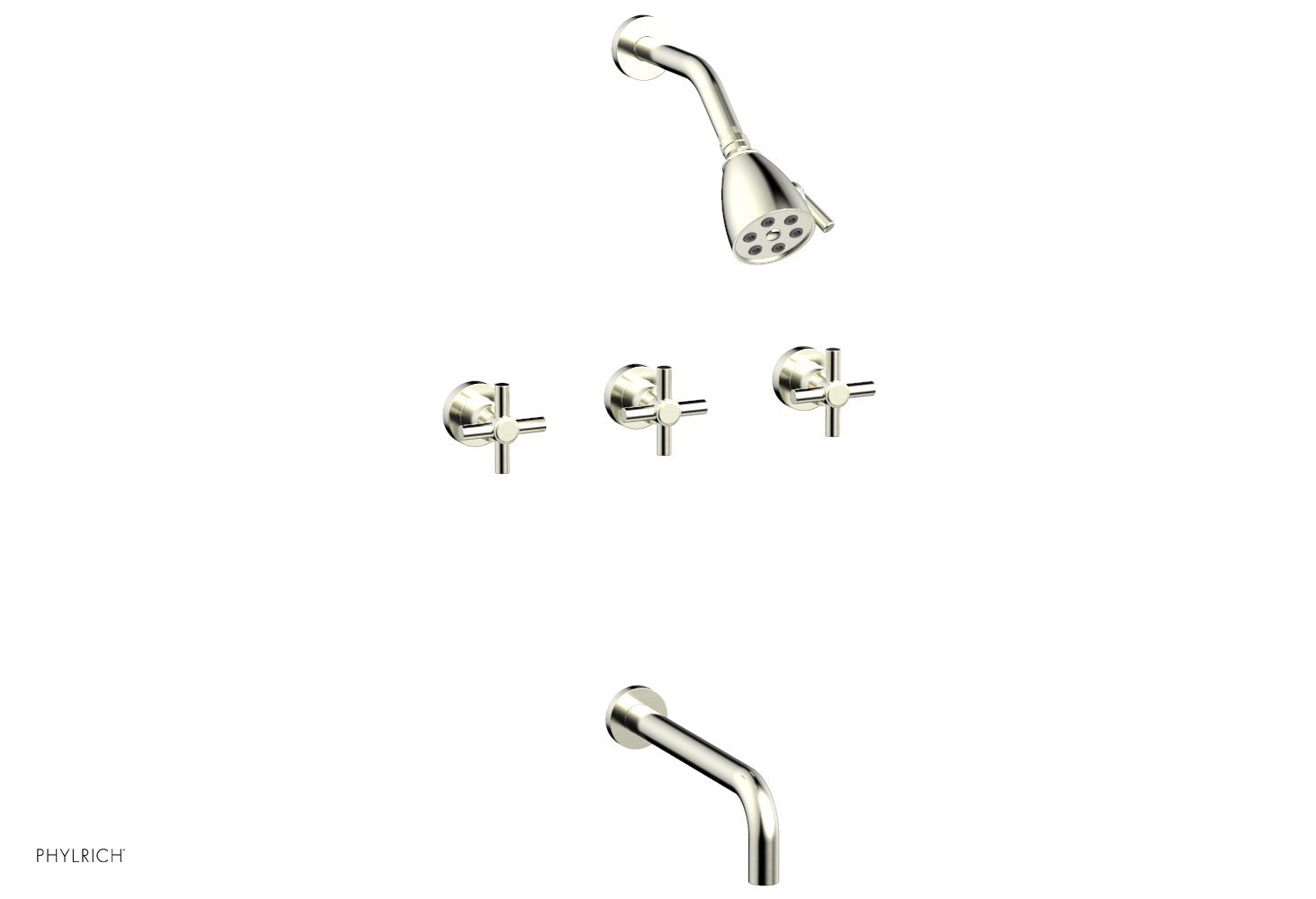 Premium 3-Handle Tub and Shower Faucet Set with 10