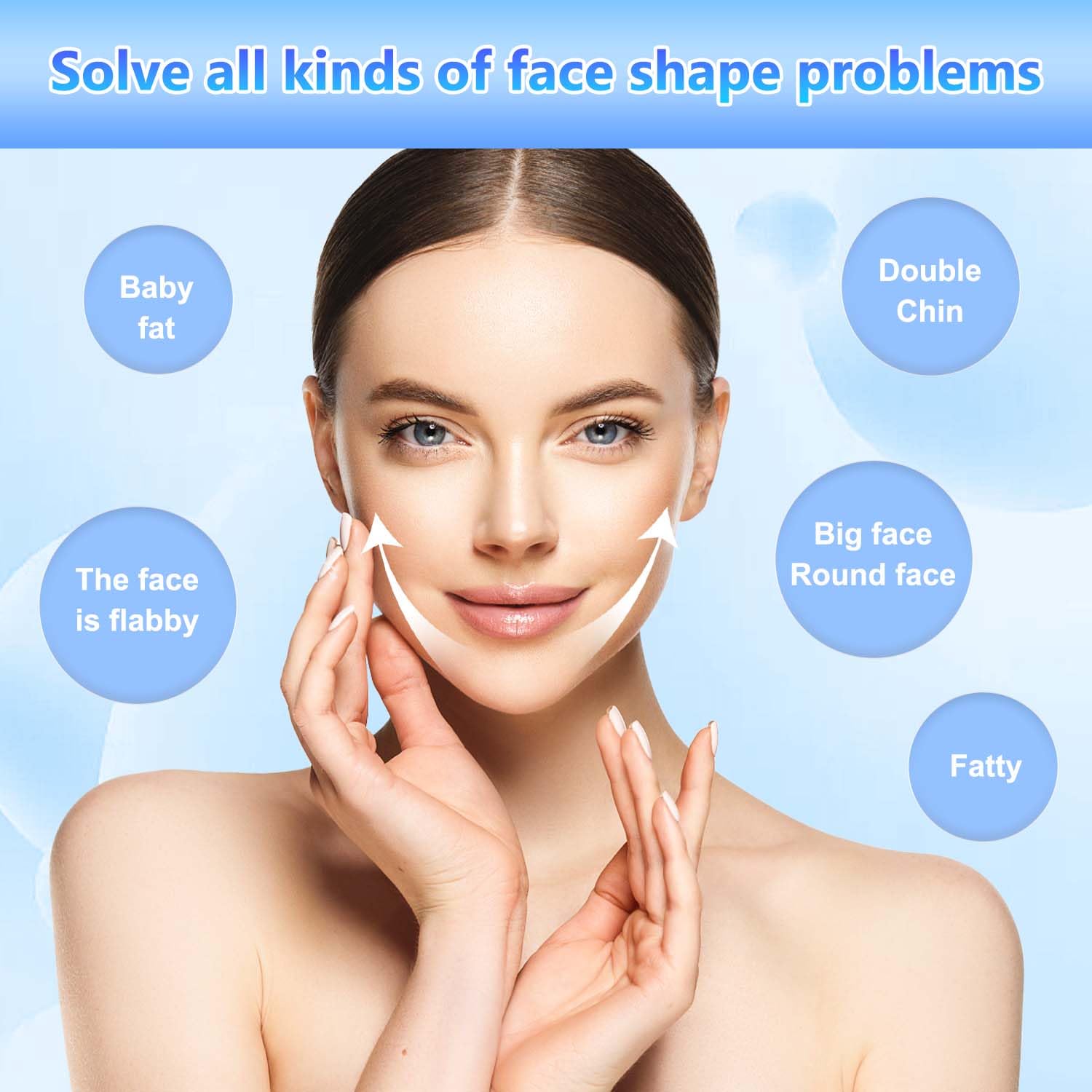 2024 Bloskin Double Chin Mask Reusable - V Line Lifting Face Mask for All Skin Types, Firming & Tightening (5 Pack) | At-Home Facial Treatment & Self-Care Routine