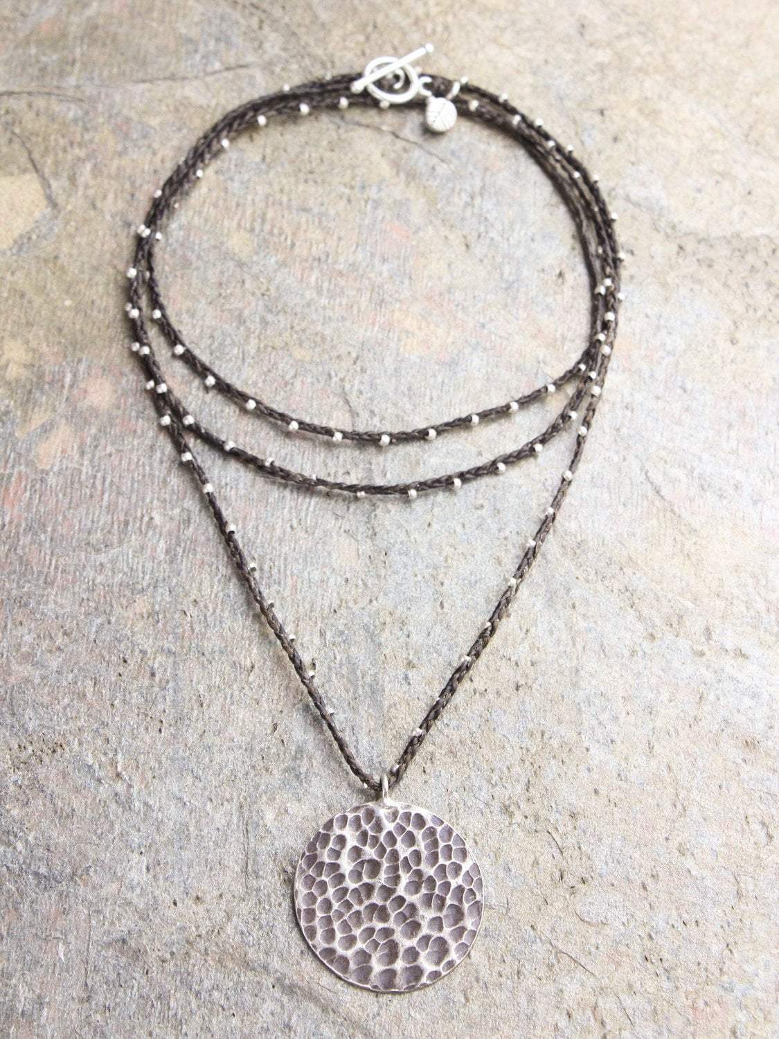 Hammered Medallion Necklace for Women - Vintage Boho Jewelry - Perfect for Layering, Gift Giving & Everyday Wear