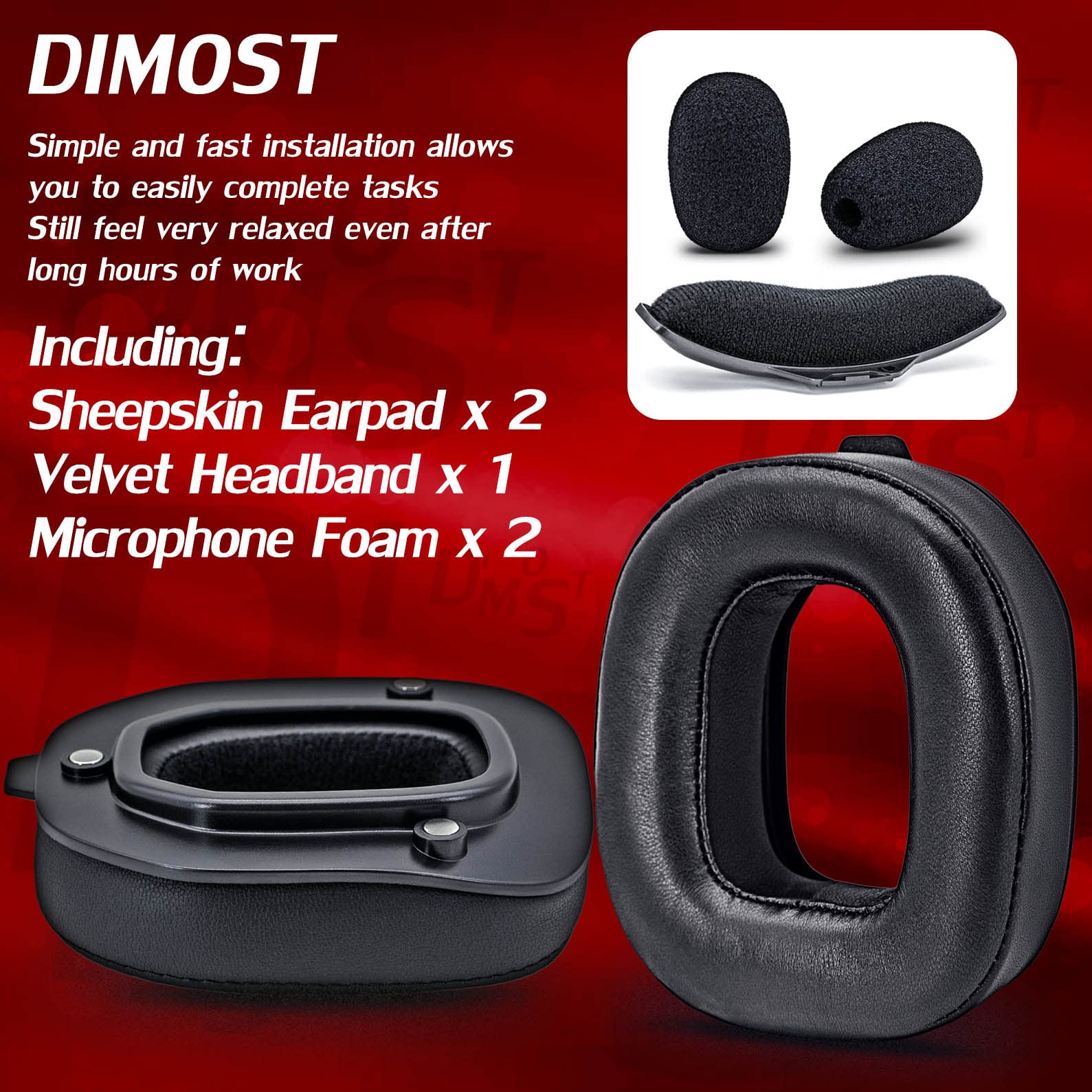 DIMOST Replacement Sheepskin Ear Pads & Headband Set for ASTRO A50 GEN 4 Headset - Premium Microphone Foam Cover (Not Compatible with GEN 3) - Enhanced Comfort for Gaming, Streaming & Long Wear Sessions