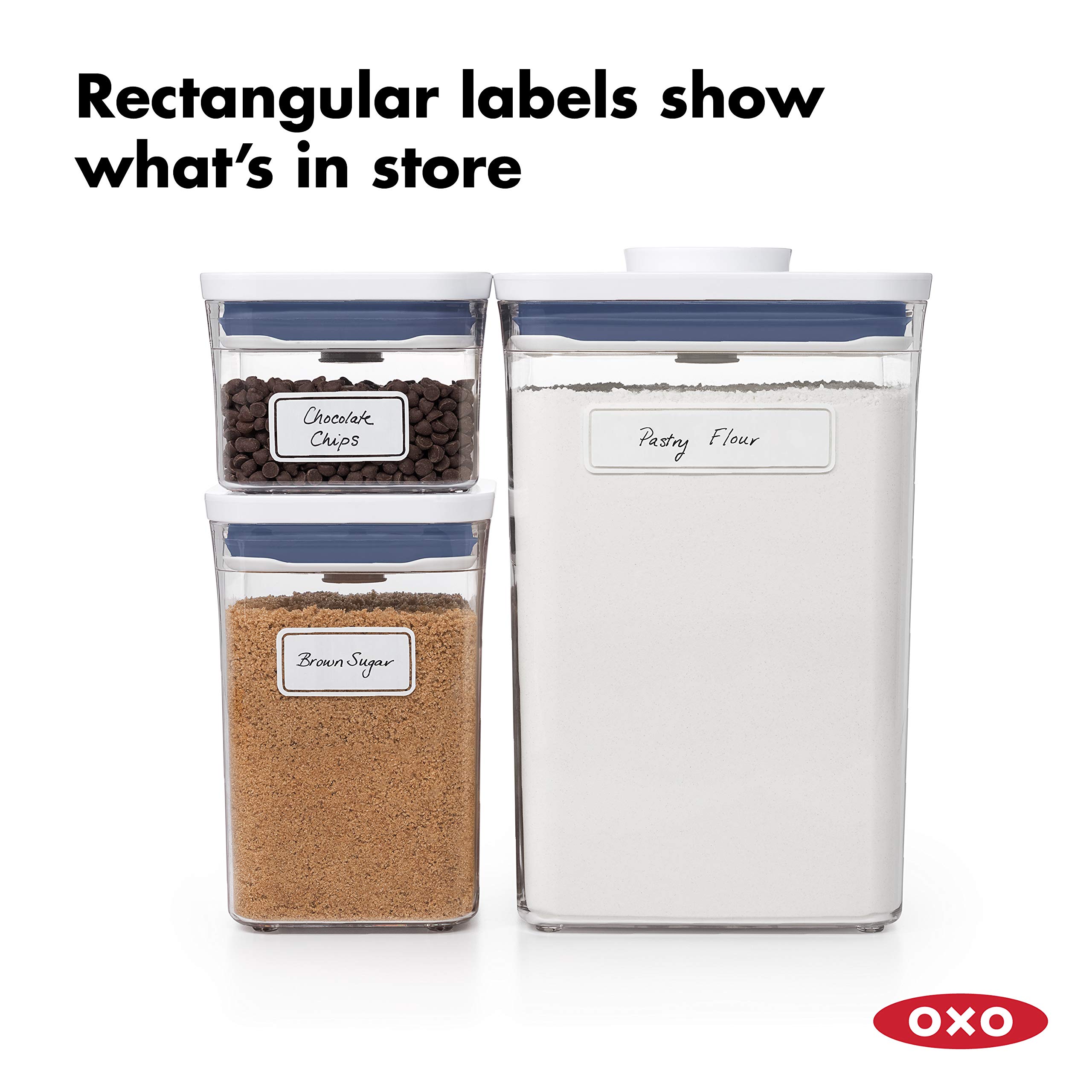 OXO Good Grips 3-Piece POP Container Starter Set - Airtight Food Storage Accessories for Kitchen Pantry Organization | Perfect for Flour, Sugar & Dry Goods