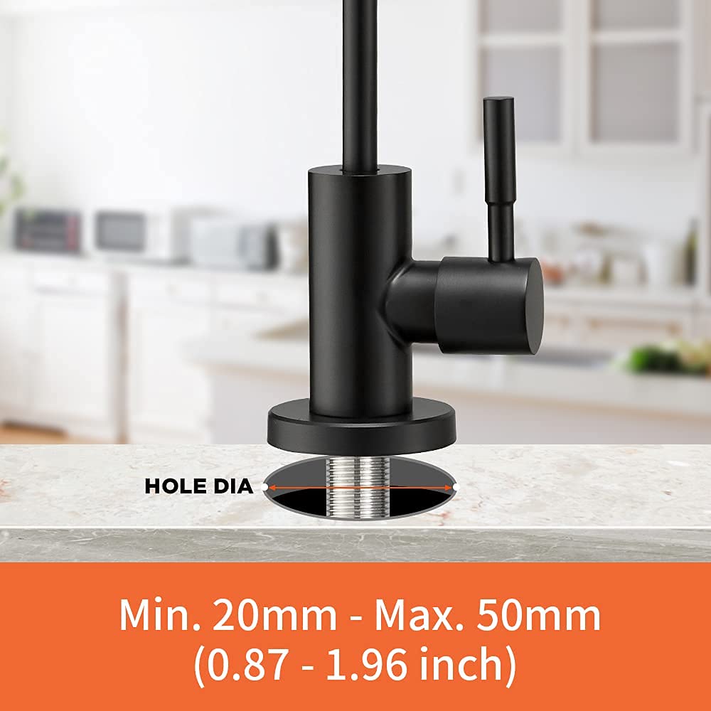 OWOFAN Matte Black Kitchen Sink Faucet with Pull Down Sprayer and RO Water Filter Faucet Bundle - Modern Brushed Nickel Finish for Home Kitchen Remodeling, Dishwashing & Cooking