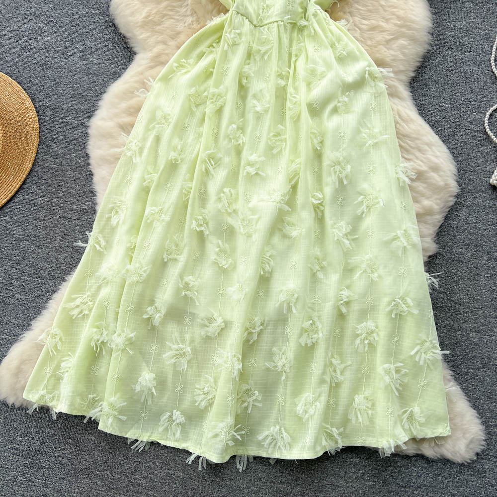 Green Sweet Spaghetti Straps Dress for Girls - Cute Summer Fairy Dress 1252 | Perfect for Beach Vacations, Birthday Parties & Photo Shoots