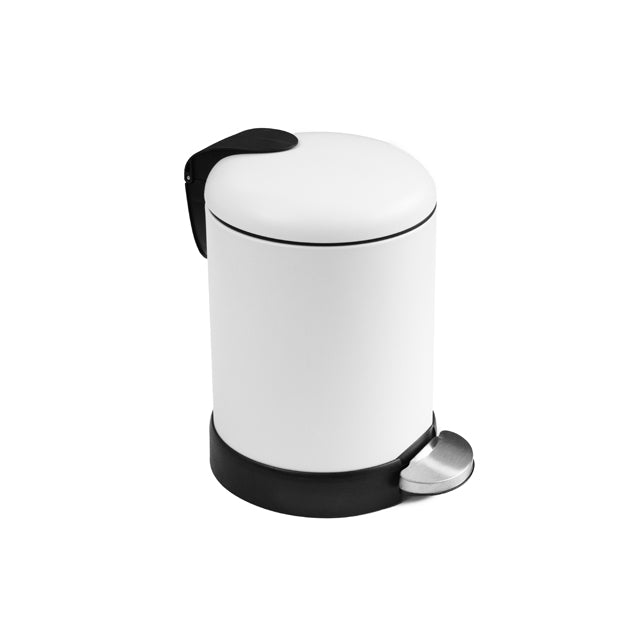 3L Round Bathroom Trash Can - Matt White Finish | Perfect for Bathrooms, Kitchens, and Office Spaces