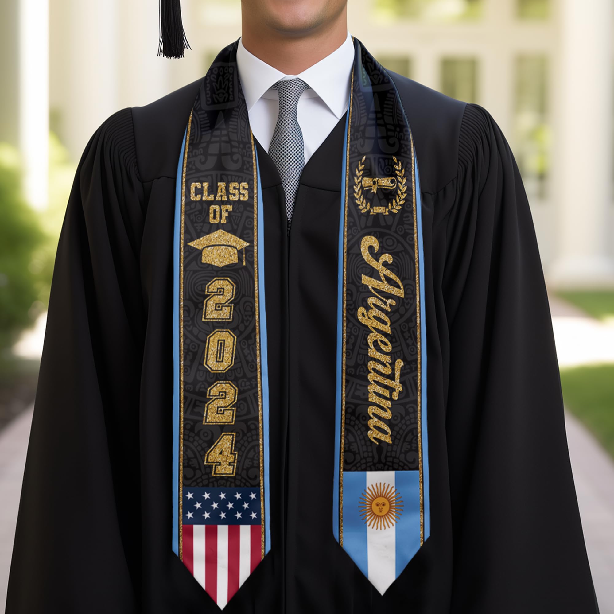 2024 Graduation Stole - Class of 2024 Graduation Sash for Men & Women - Perfect for High School & College Commencement Ceremonies, Graduation Photos & Academic Celebrations
