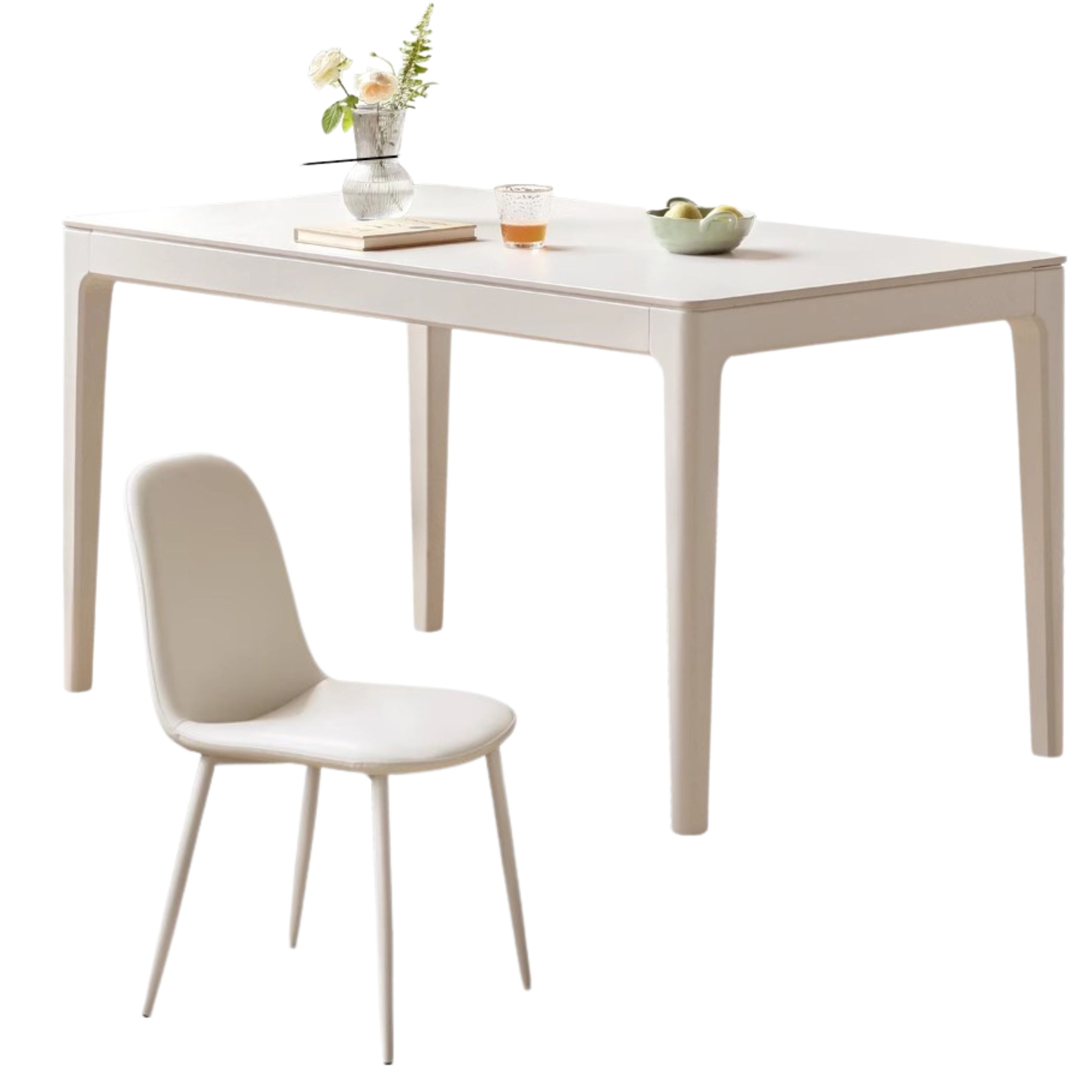55.1x31.5x29.5 inch / 140x80x75cm / white color / Slate Dining Table+ 4chairs