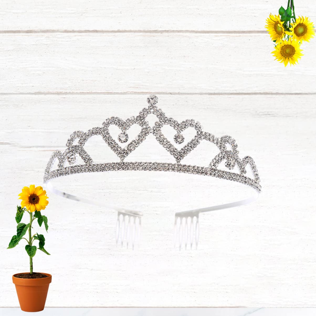 Sparkling Rhinestone Wedding Tiara for Bride - Crystal Princess Crown Hair Accessories for Women & Girls | Perfect for Bridal, Pageant, Prom, and Special Occasions