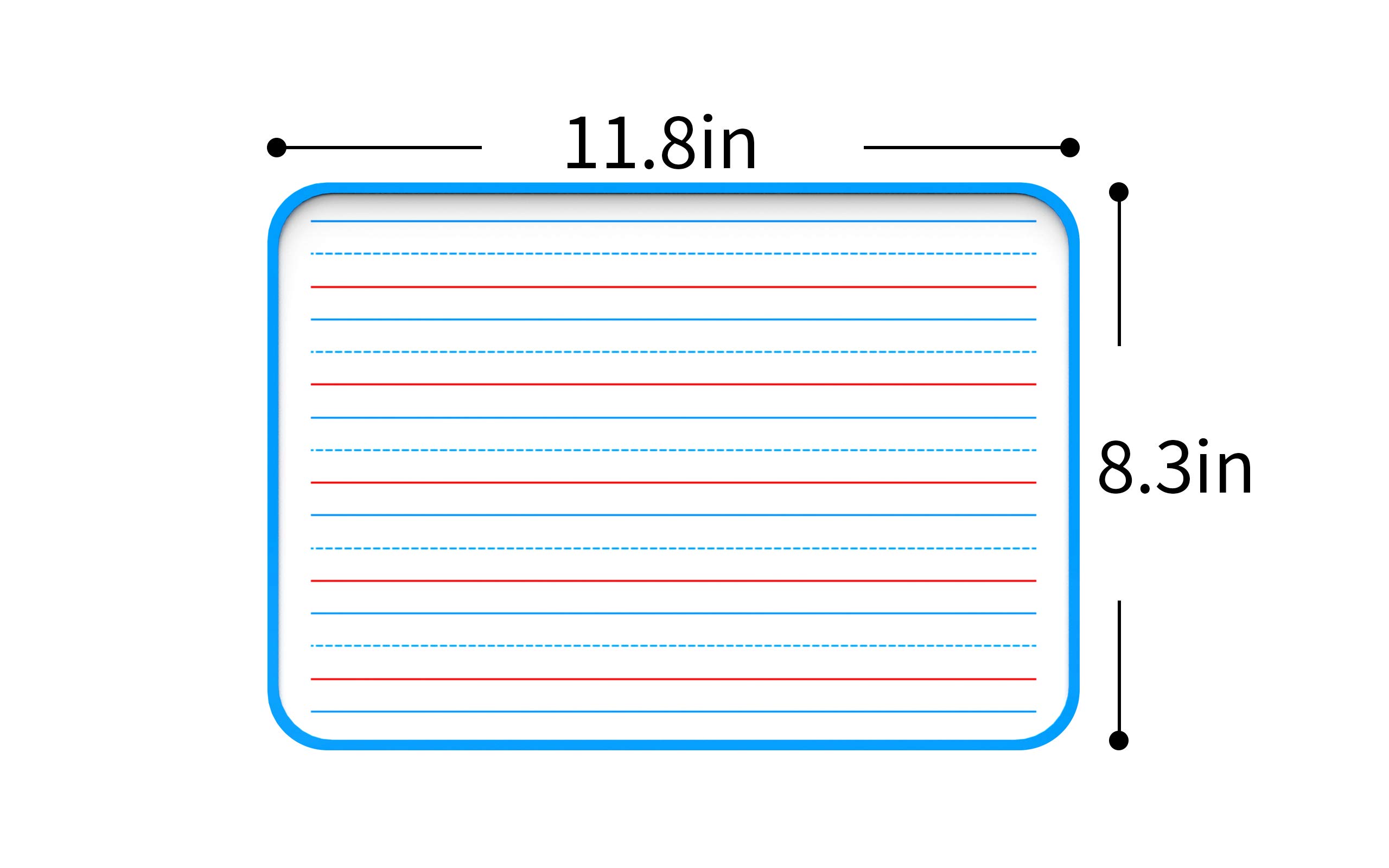 Double Sided Dry Erase Board for Kids - Home & School Whiteboard with Lines for Writing Practice