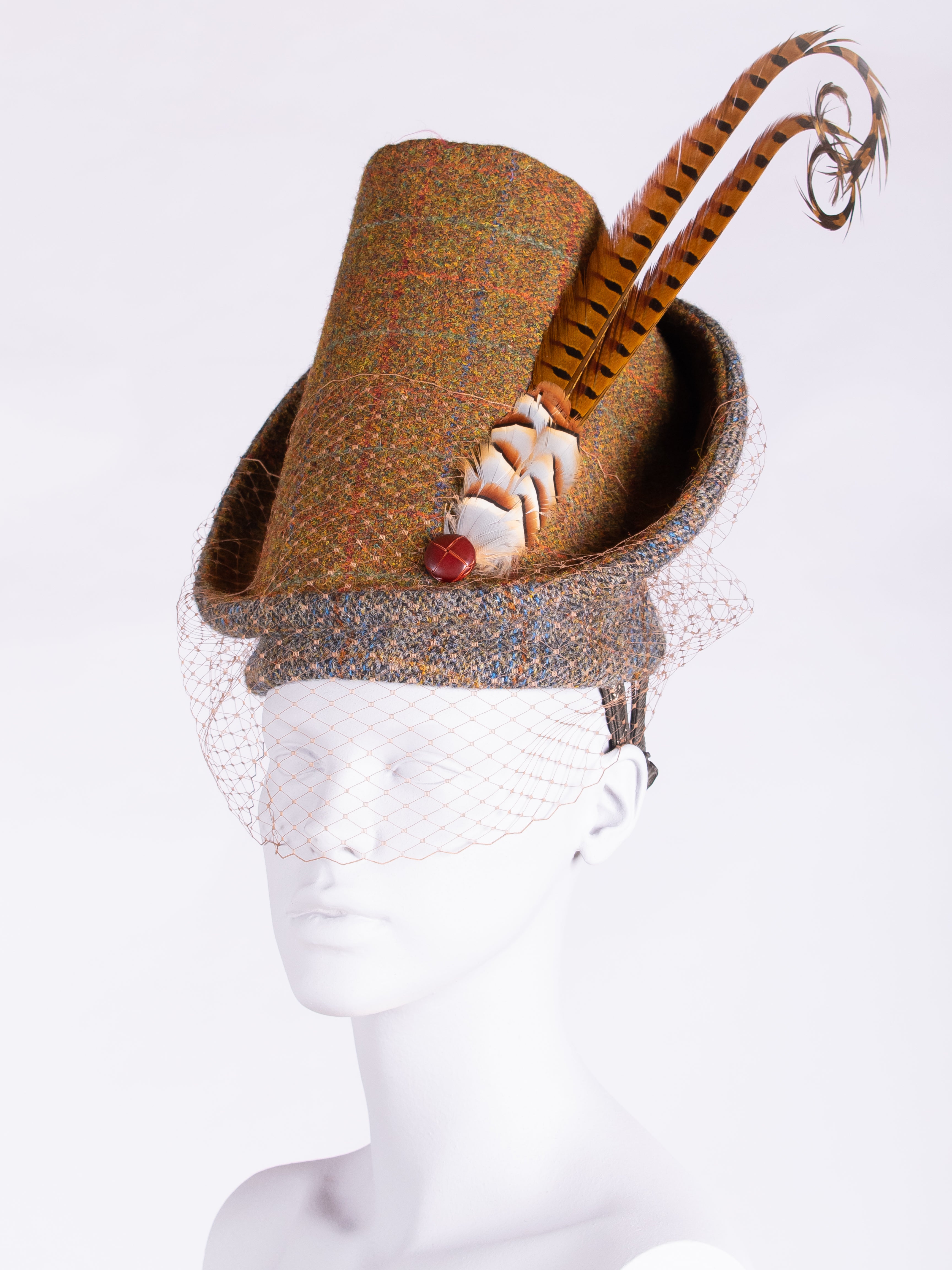 Highland Duchess Wedding Veil - Rust & Sage Bridal Headpiece for Rustic and Boho Weddings
