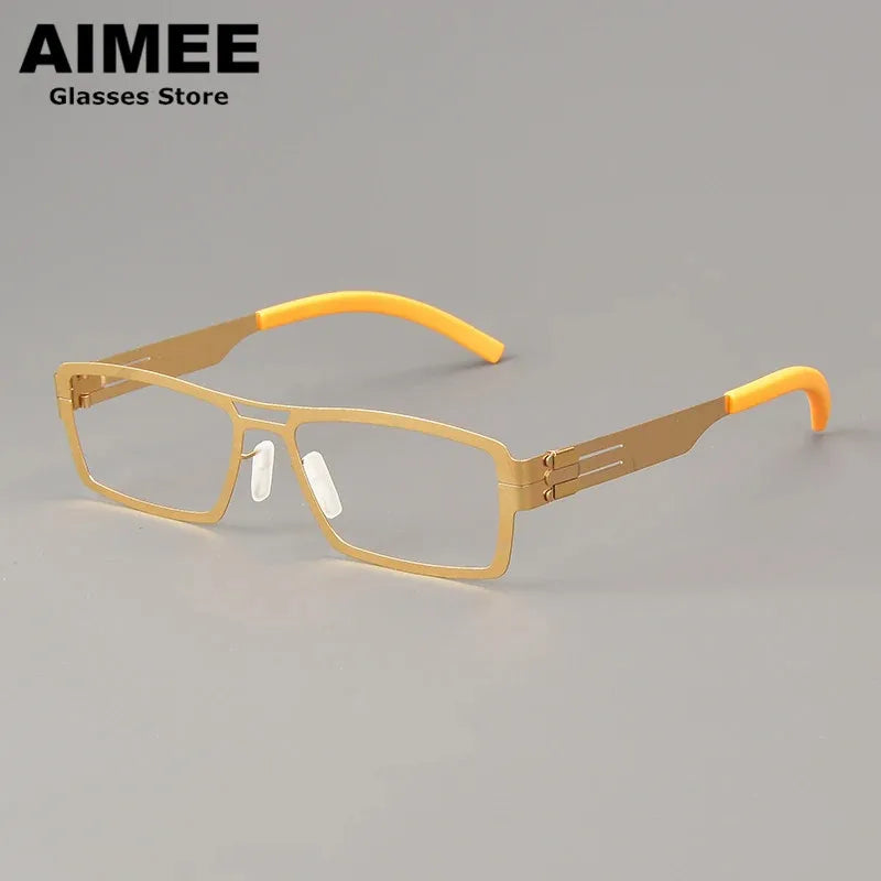 Aimee Women's Full Rim Square Double Bridge Steel Eyeglasses Frame 61173 - Stylish & Durable Eyewear for Work, Reading & Fashion Accessories
