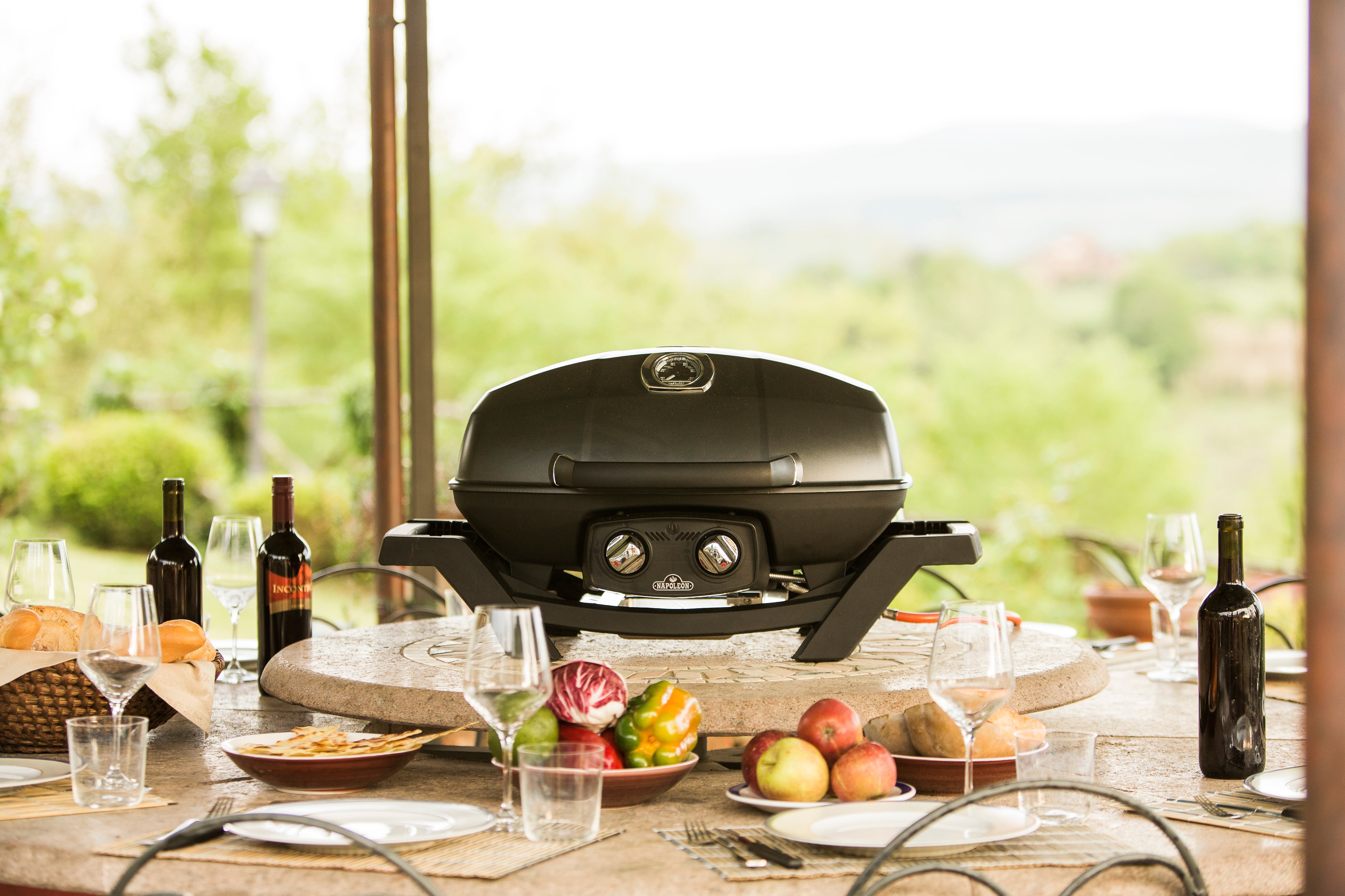 Napoleon TravelQ PRO 285 Portable Propane Gas Grill - Compact Outdoor BBQ Grill for Camping, Tailgating & Picnics (Black)