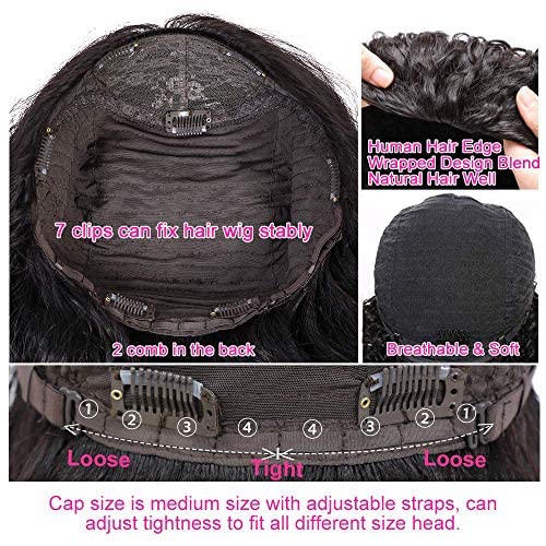 Urbeauty 22 Inch Body Wave Human Hair Half Wig for Black Women - 10A Quality Clip-In Half Wig with No Lace Frontal | Perfect for Daily Wear, Parties & Special Occasions