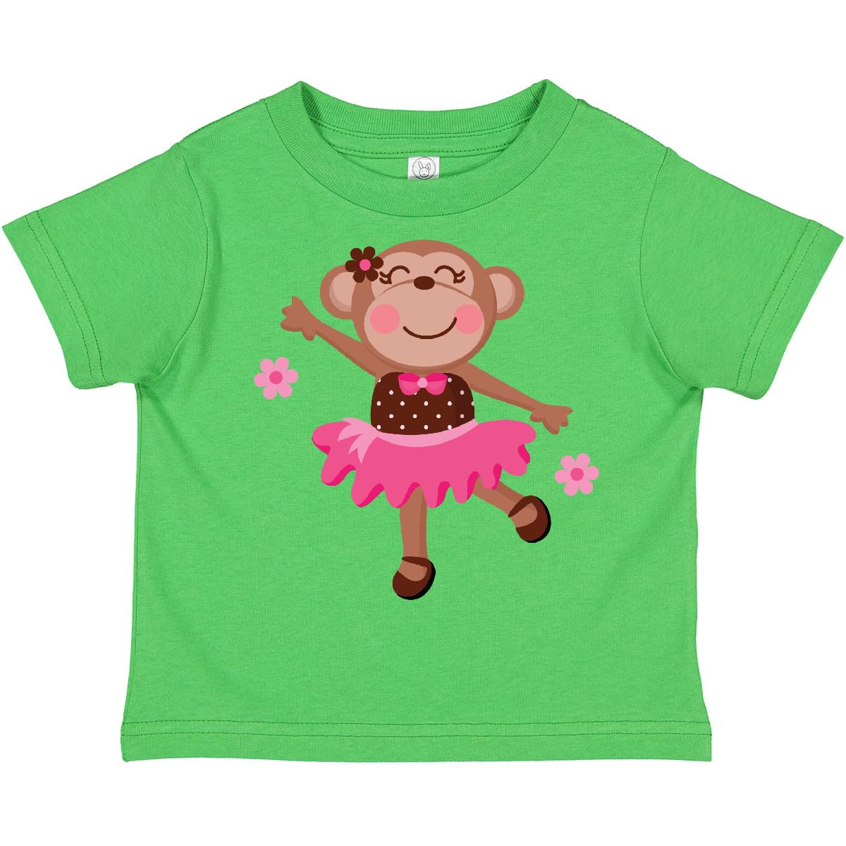 Ballerina Dance Monkey Toddler T-Shirt - Cute Toddler Dance Outfit for Girls - Perfect for Ballet Class, Dance Recitals & Playdates