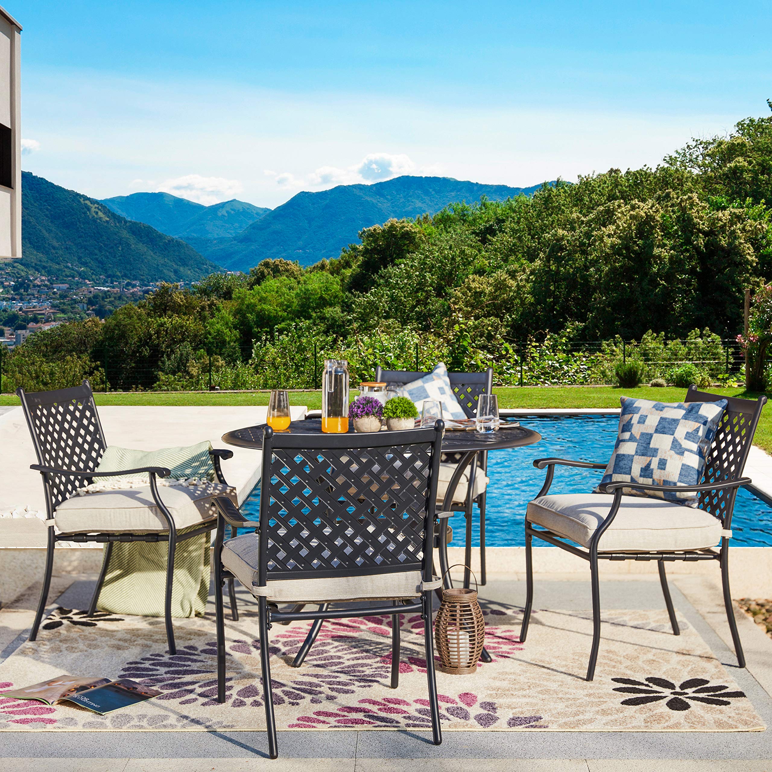 Premium Outdoor Dining Set - 5-Piece Patio Furniture with Lattice-Weave Design & 3.1
