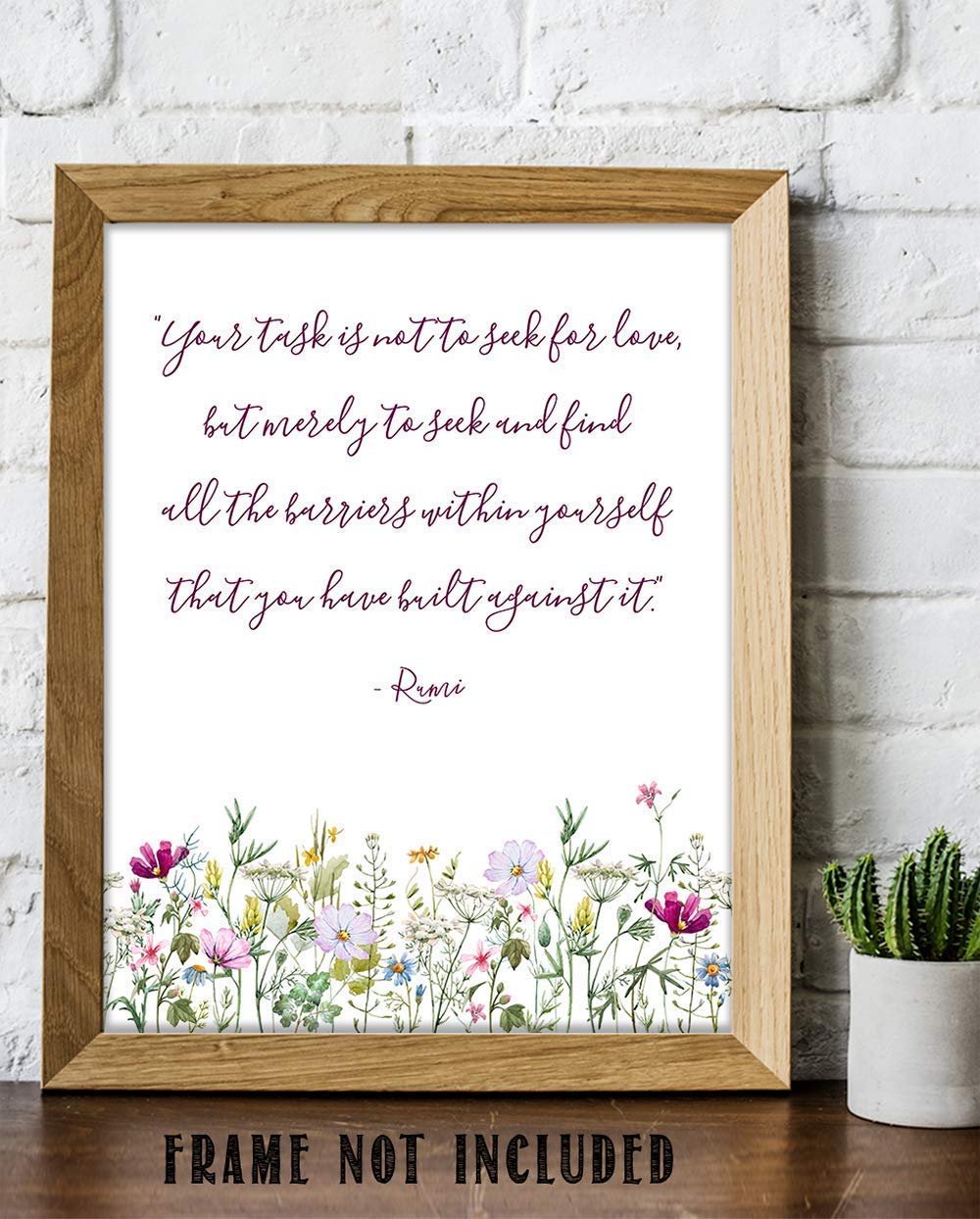 TJ Originals - Motivational Wall Art with Rumi Quotes for Home & Office Decor (11x14 Unframed)