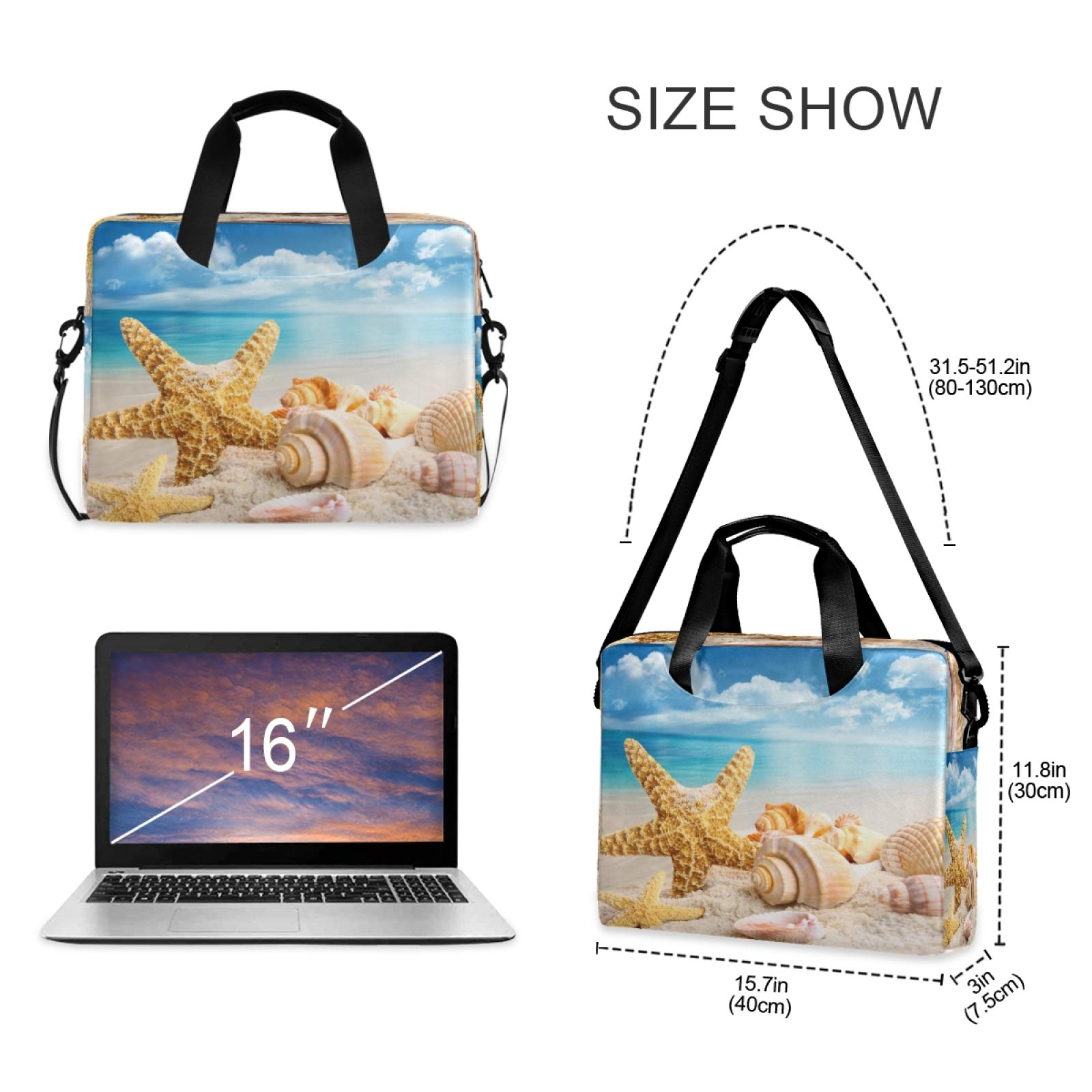 Stylish 13-15.6 Inch Laptop Bag with Protective Sleeve - Durable Computer Carrying Case for MacBook, Dell, HP - Perfect for Work, School & Travel