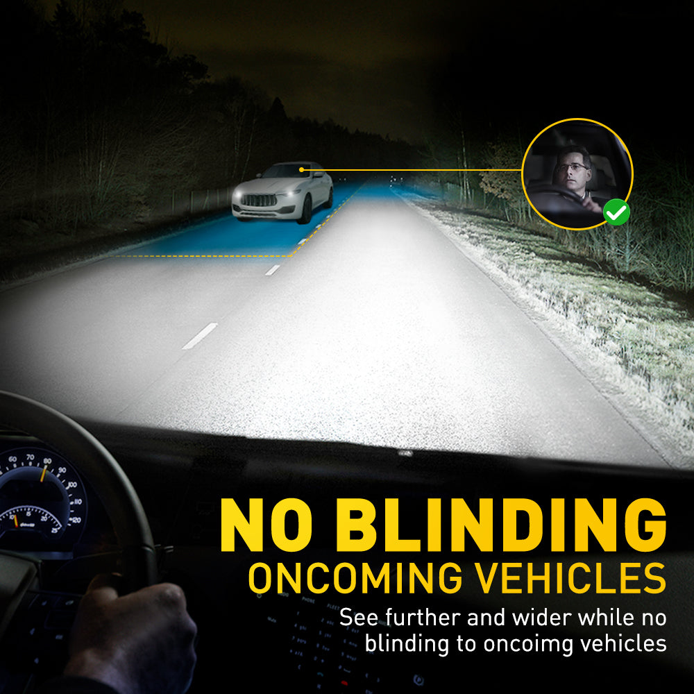 AUXITO 9005 HB3 High Beam & H11 Low Beam LED Bulbs Combo Kit - 400% Brighter, 6500K Cool White Light - Perfect for Night Driving, Fog Lights & Car Headlight Upgrades