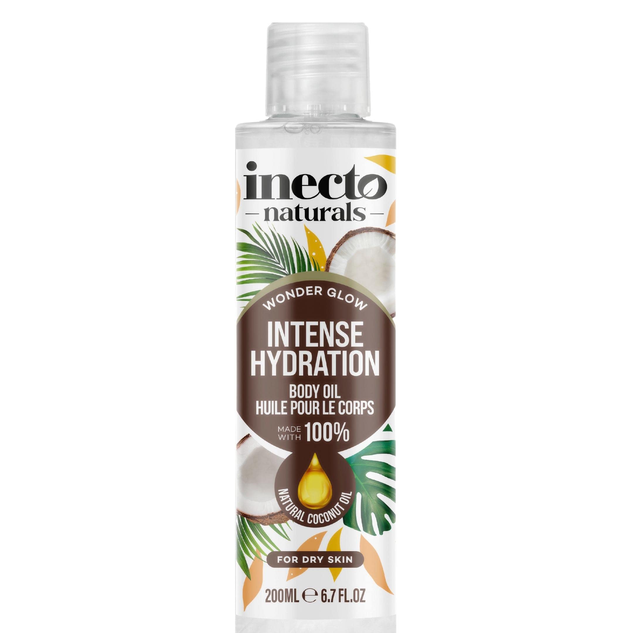 INECTO Naturals Very Smoothing Coconut Body Oil - 200ml Hydrating Moisturizer for Dry Skin | Post-Shower & Daily Body Care for Soft, Nourished Skin