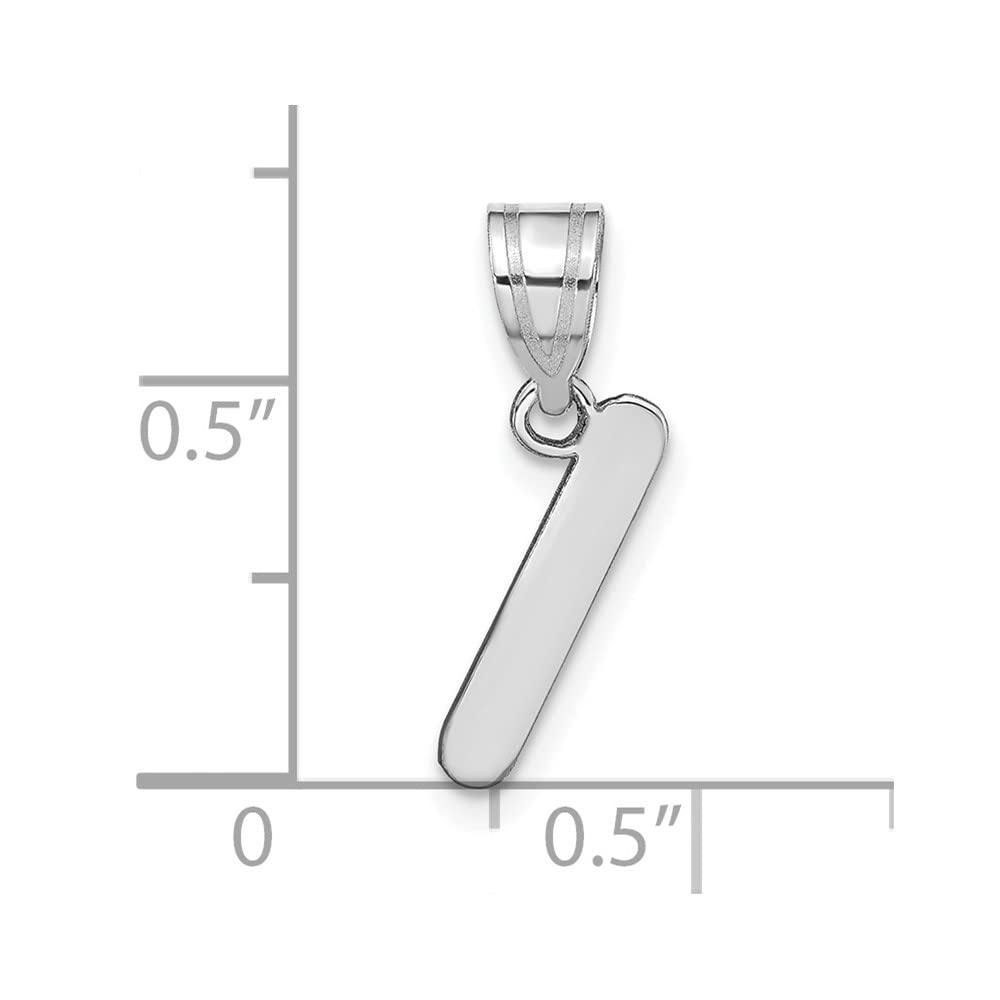 14K White Gold Polished Bubble Letter 