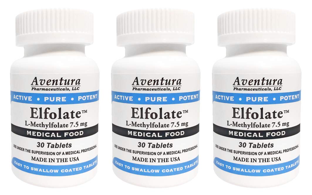 ELFOLATE® 7.5mg L-Methylfolate Supplement - Professional Strength Methyl Folate (30 Tablets, 3-Pack) | Supports Mood, Energy & Cognitive Function | Ideal for MTHFR Gene Mutation & Folate Deficiency