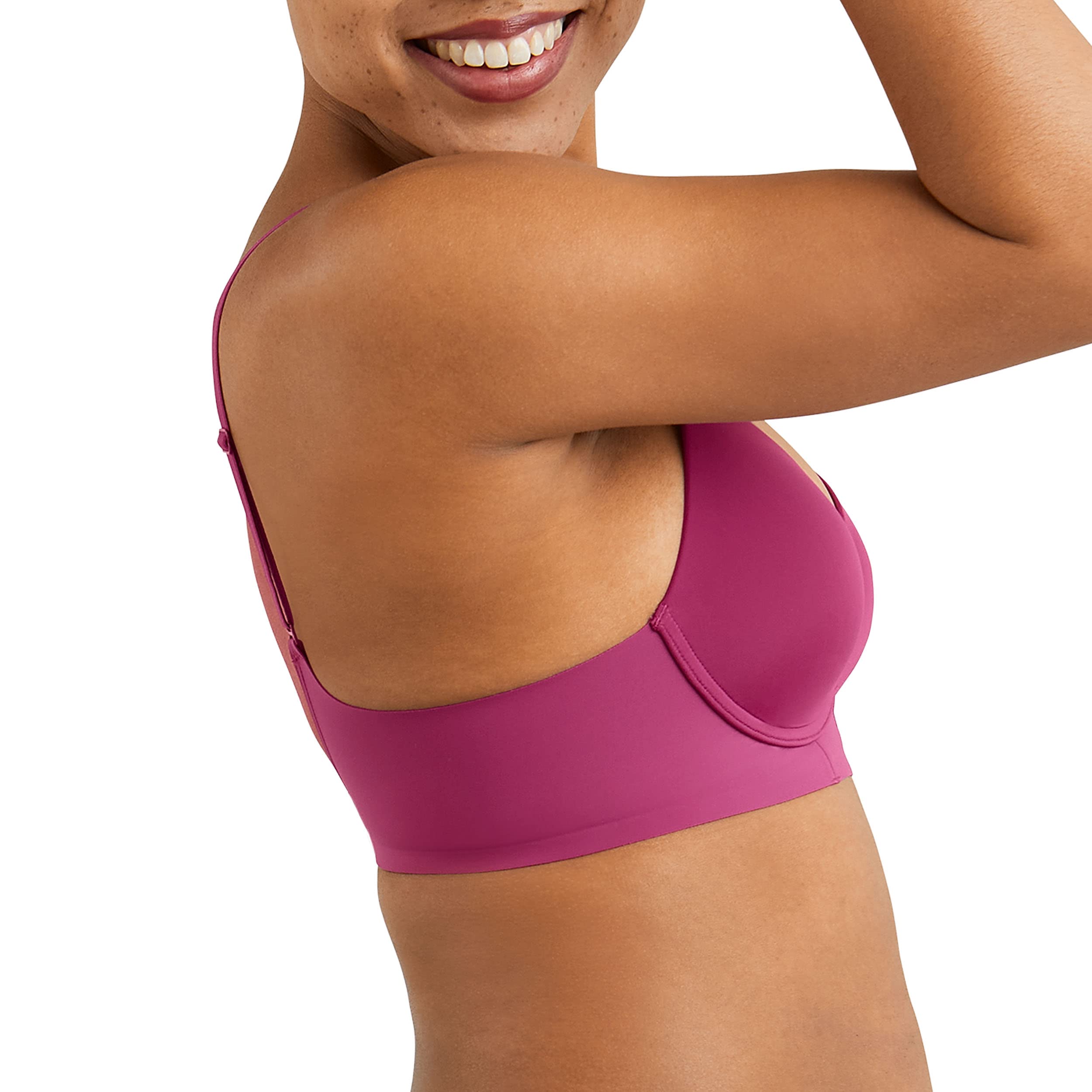 Maidenform Women's One Fab Fit Wireless Demi Bra - Comfortable T-Shirt Bra for Everyday Wear - Perfect for Work, Yoga & Lounge