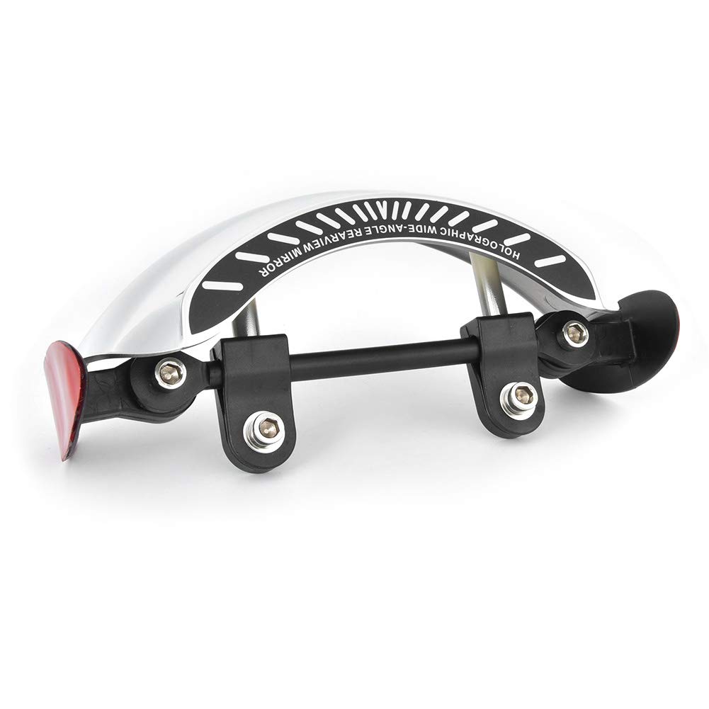 180° Ultra Wide Angle Motorcycle Rear View Mirror - Universal Windscreen Mount, Chromed Security Blind Spot Mirror for Enhanced Riding Safety | Perfect for Cruisers, Touring Bikes & Commuter Motorcycles