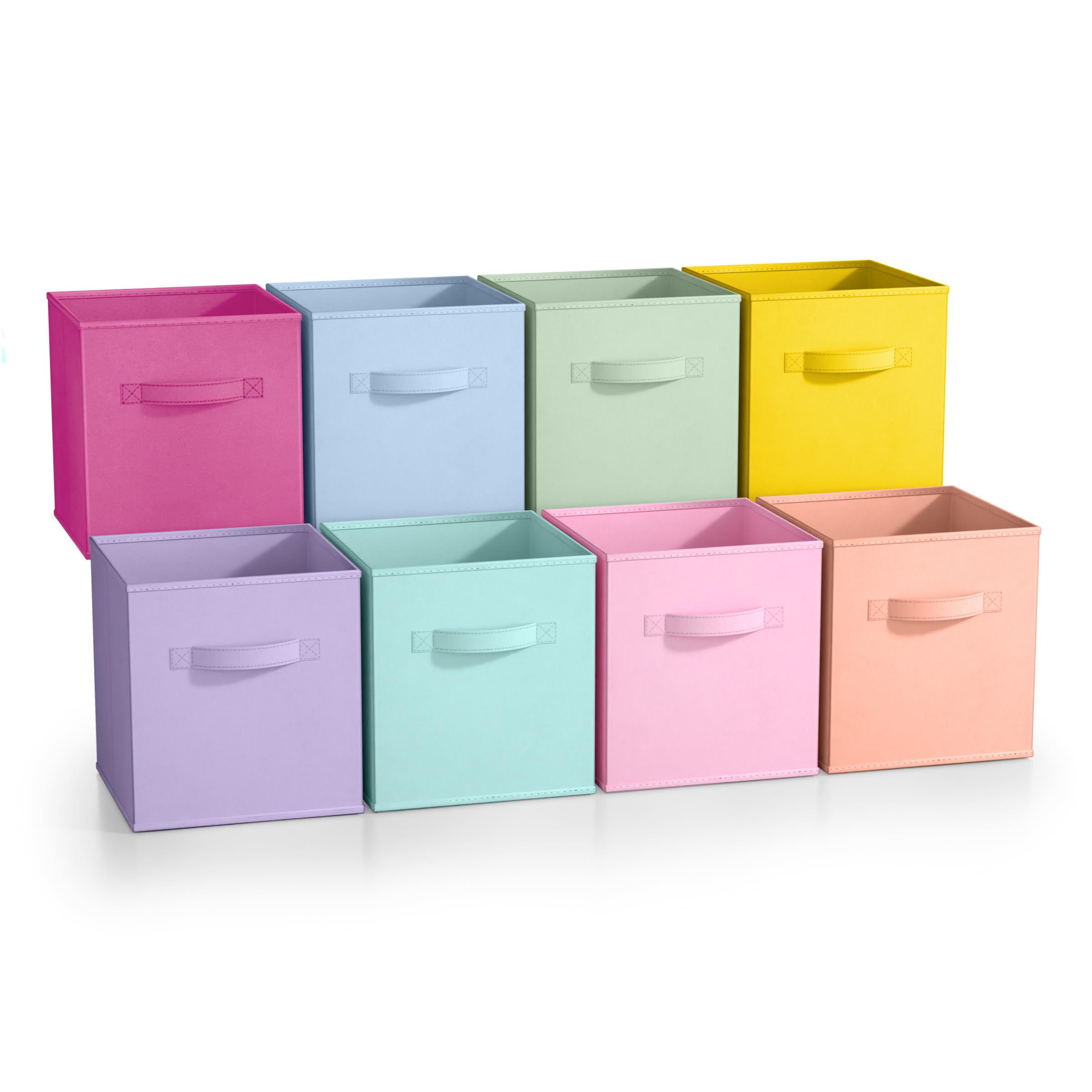 Sorbus 8-Pack Fabric Storage Cubes - Foldable Closet Organizer Bins for Pantry, Toys, Clothes - 11 Inch Collapsible Cube Baskets with Handles | Perfect for Shelves, Cubbies, Wardrobe & Home Organization