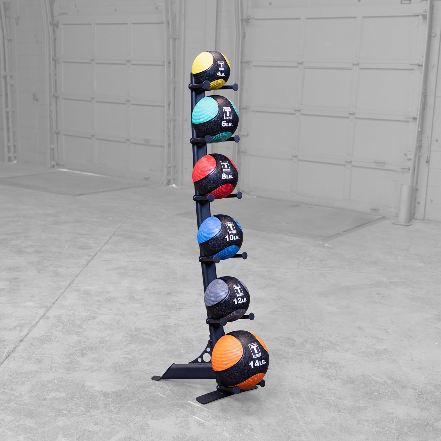 Body-Solid Vertical Medicine Ball Stand - Heavy Duty Steel Exercise Ball Holder for Home & Gym - Compact Storage for Up to 6 Medicine Balls - Perfect for CrossFit, Functional Training & Strength Workouts