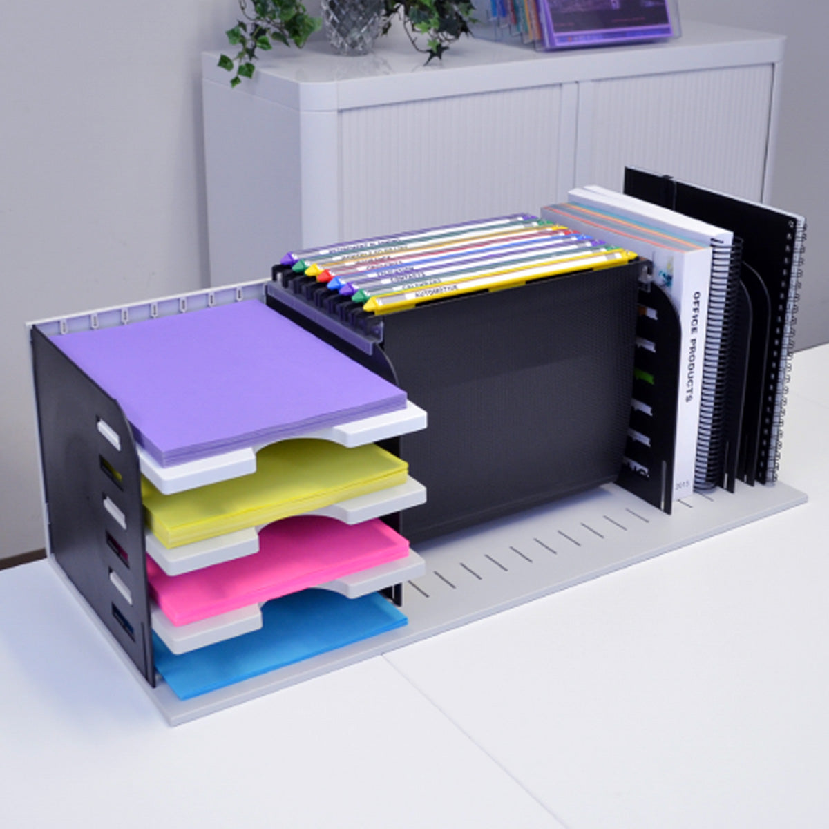 Ultimate Office VersaFile All-in-One Desktop Organizer - Efficient File Sorter for Forms, Books, Binders & Hanging Files | Perfect for Home Office, School & Workspace Organization