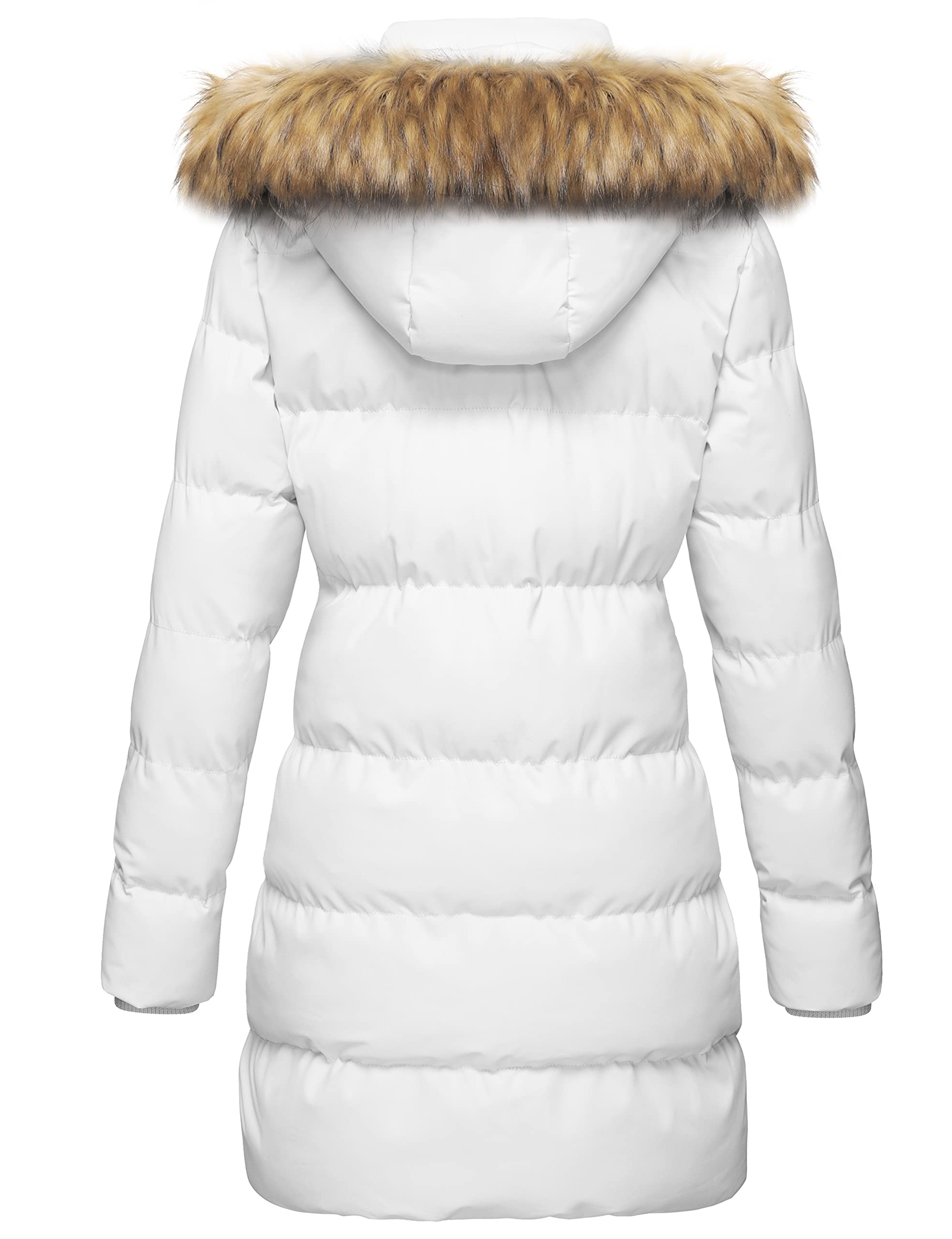 WenVen Women's Winter Thickened Puffer Coat - Warm Faux Fur Hooded Jacket with Detachable Hood | Cold Weather Outerwear for Snow, Skiing & Daily Winter Fashion