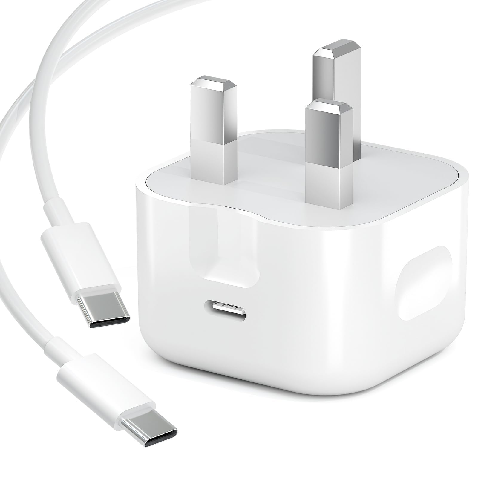 20W USB-C Fast Charger with 6ft Cable for iPhone 15/16 Series & iPad - Quick Charging Plug & Type-C to Type-C Cable - Perfect for Home, Office & Travel Charging Needs