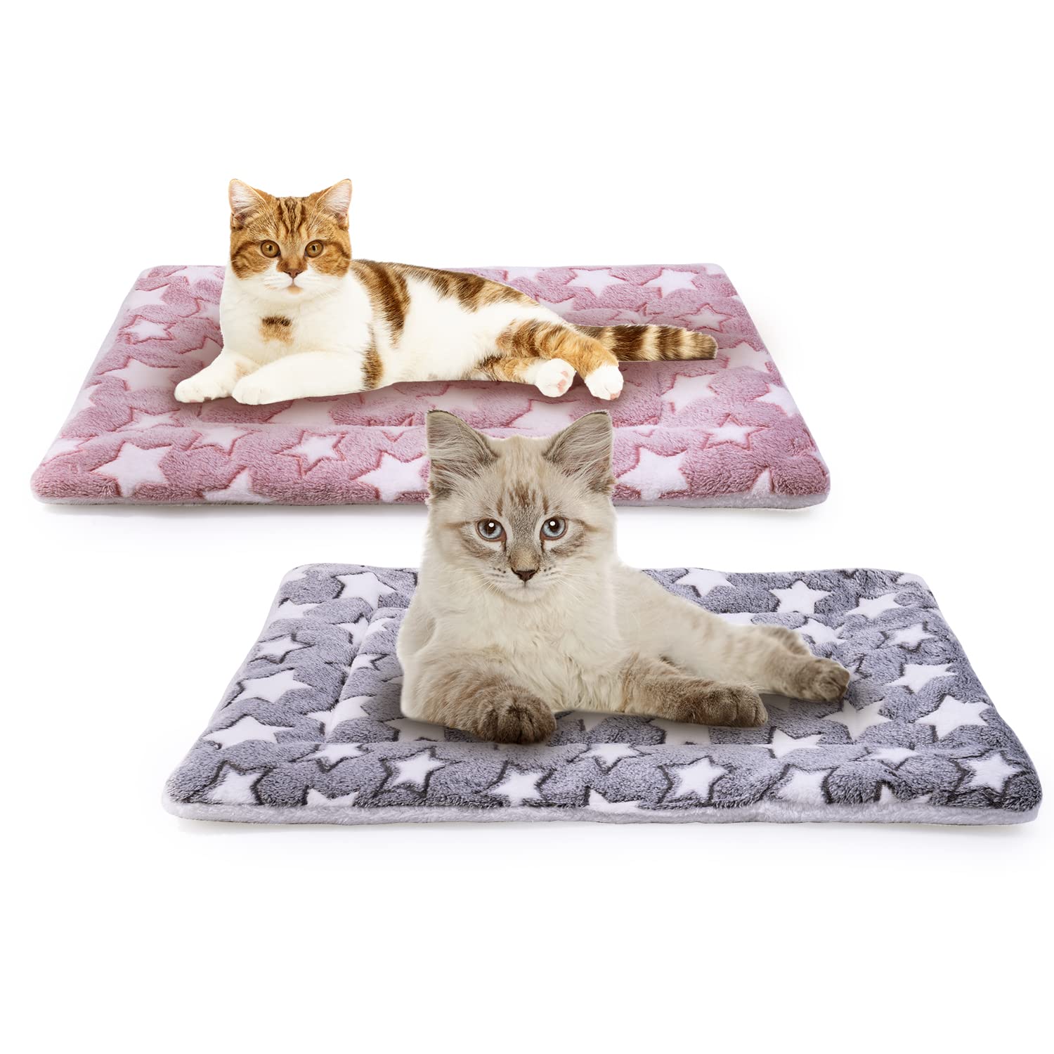MICOOYO 2-Pack Washable Fleece Pet Crate Bed Mattress - Soft Cushion Mat for Small Dogs, Cats & Puppies - Perfect for Kennels, Crates & Indoor Pet Beds (Size S)