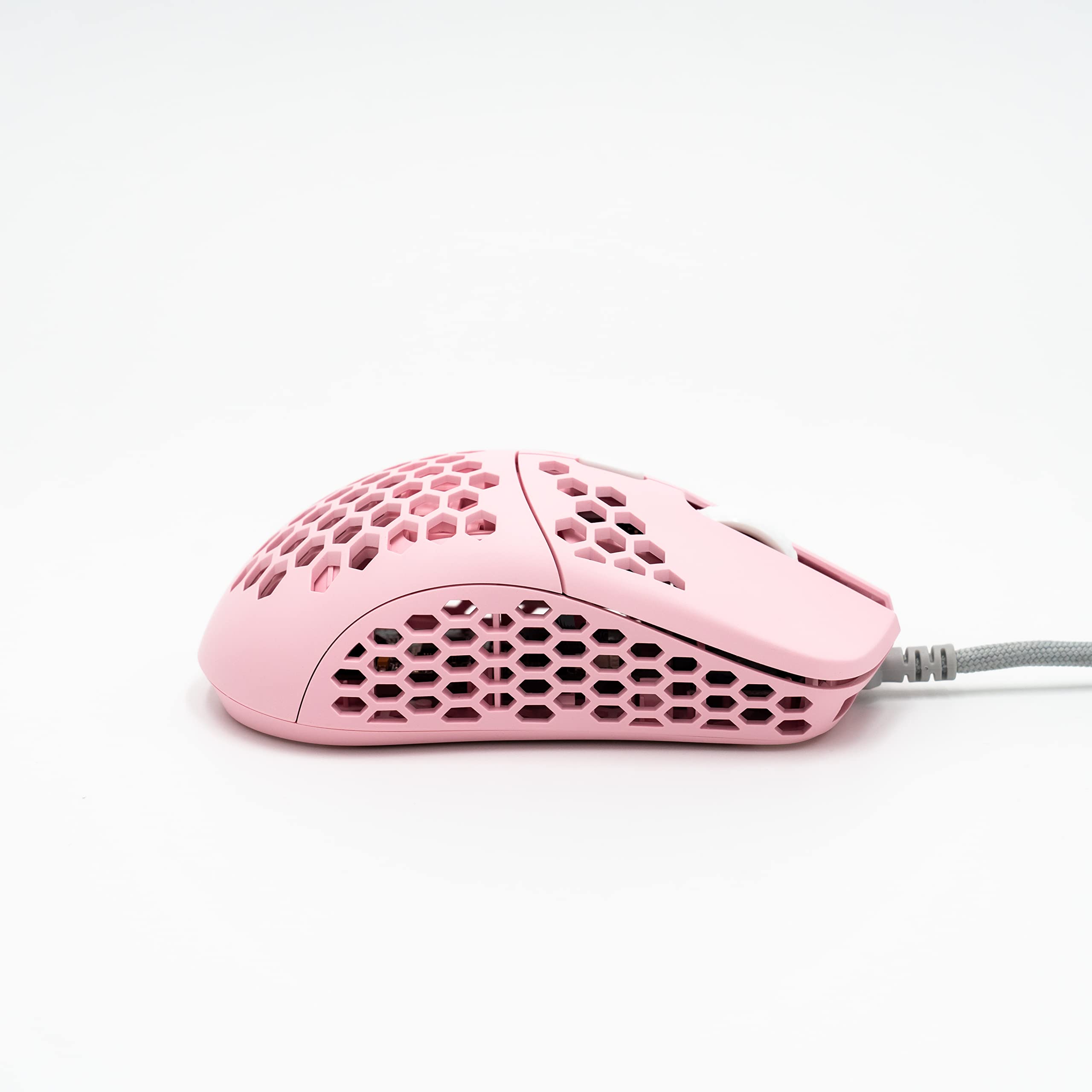 Gwolves Hati HTS Ultra Lightweight Honeycomb Wired Gaming Mouse - 52g, 3389 Optical Sensor, 16,000 DPI, Low Latency, Anti-Interference, 6 Programmable Buttons, On-Board Memory - Perfect for FPS, MOBA & MMO Gaming on PC, Mac & Laptop (Pink, Small Size)