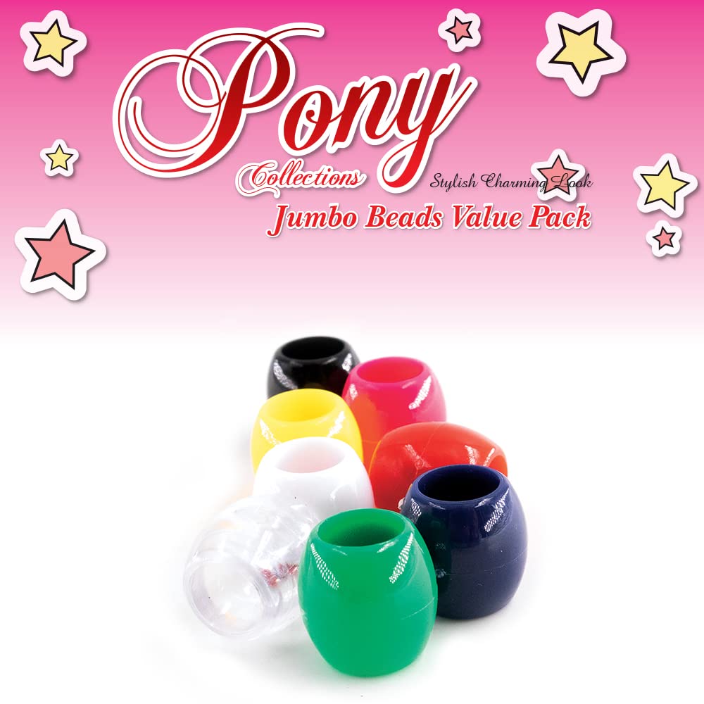 126 Pcs DIY Jewelry Making Kit - Hair Braiding Beads, Bracelet Charms & Craft Supplies - Jumbo Round Pony Beads (White) for Kids, Teens & Adults - Perfect for Birthday Parties, Arts & Crafts Projects, and Gift Making