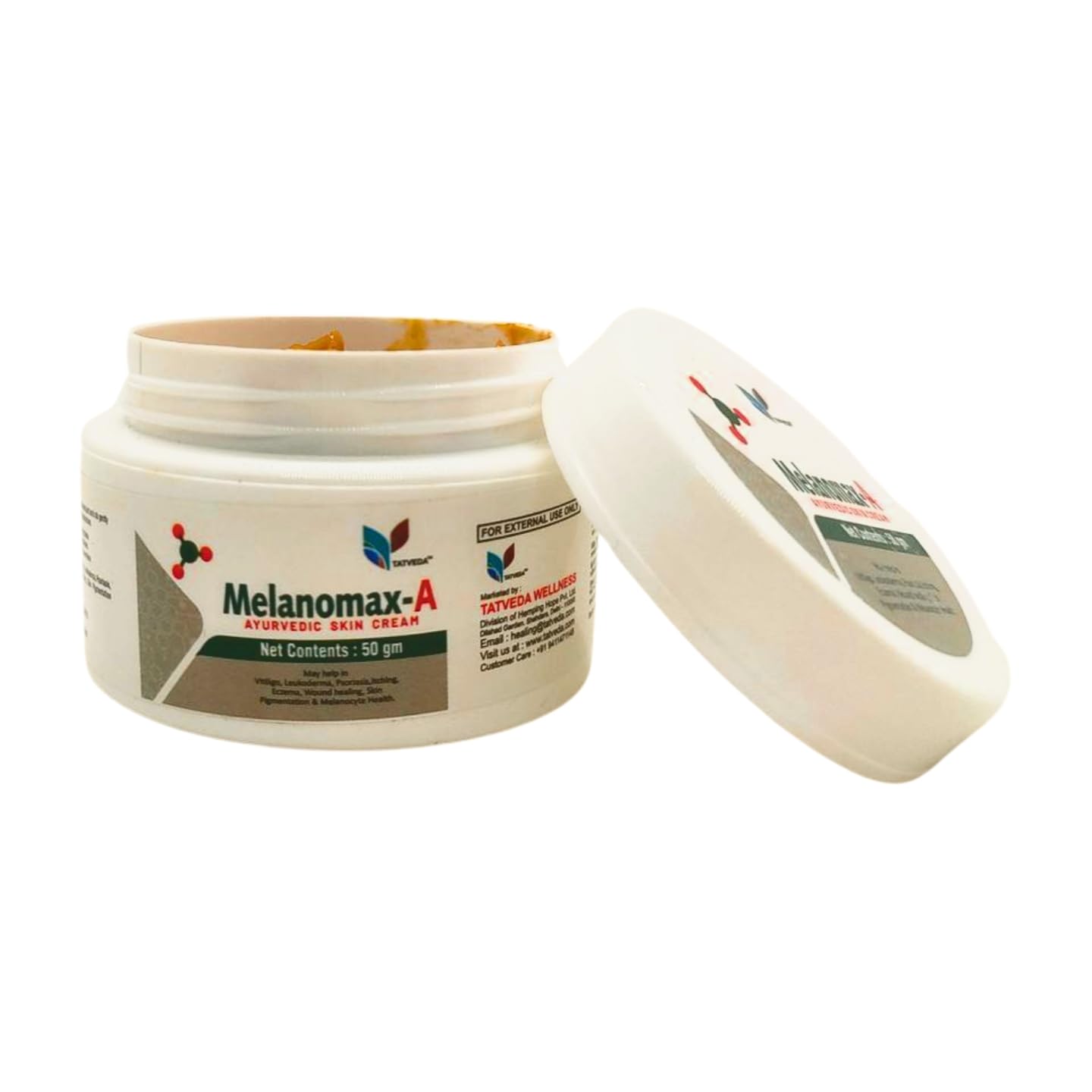 TATVEDA Melanomax-A | Natural Ayurvedic Anti Vitiligo Cream for Skin Depigmentation & White Patches Treatment | Safe for Face & Body Use at Home