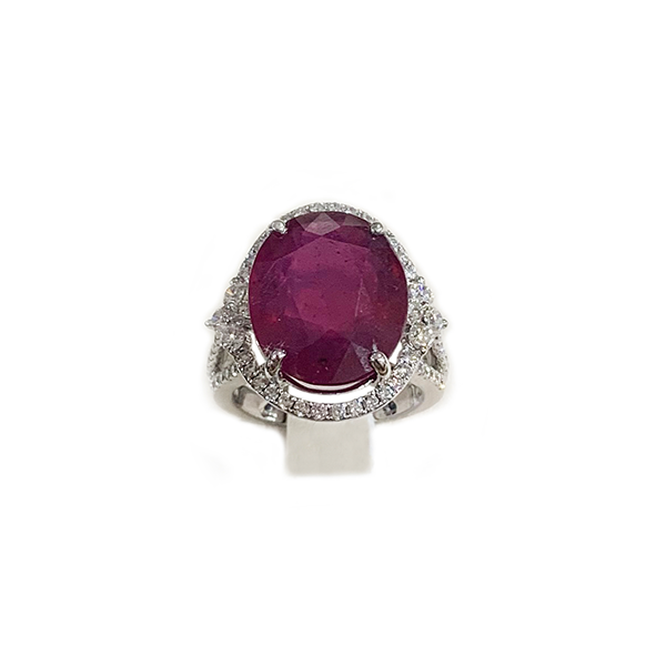 18K White Gold Ruby Ring for Women – Elegant & Durable Wedding, Engagement, Anniversary Jewelry Gift