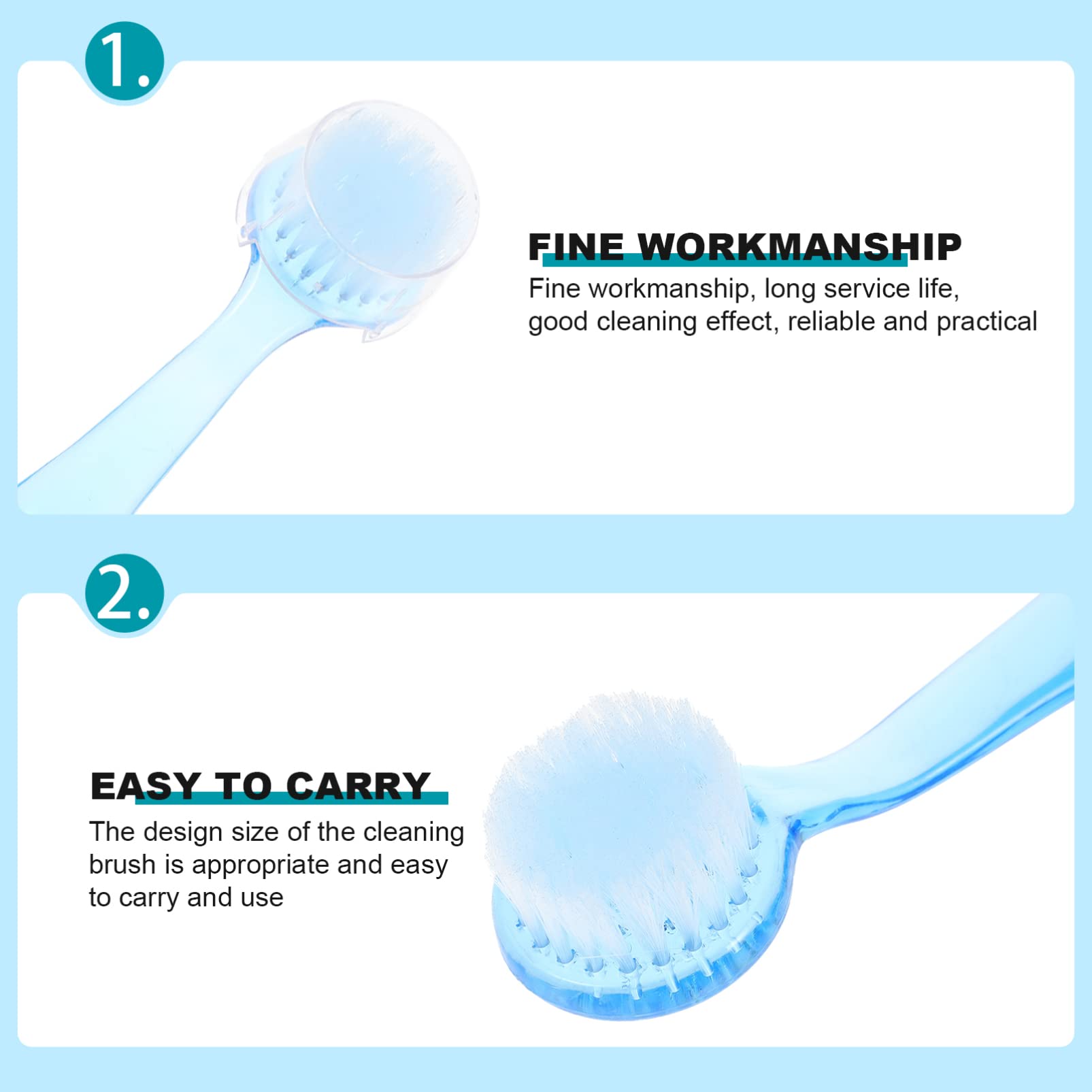 Beautyfu Round Head Nail Brush Cap Set - 6pcs Manicure Cleaning Brushes with Soft Bristles for Fingernail Care - Essential Nail Tools for Home Salon, Travel & Professional Use