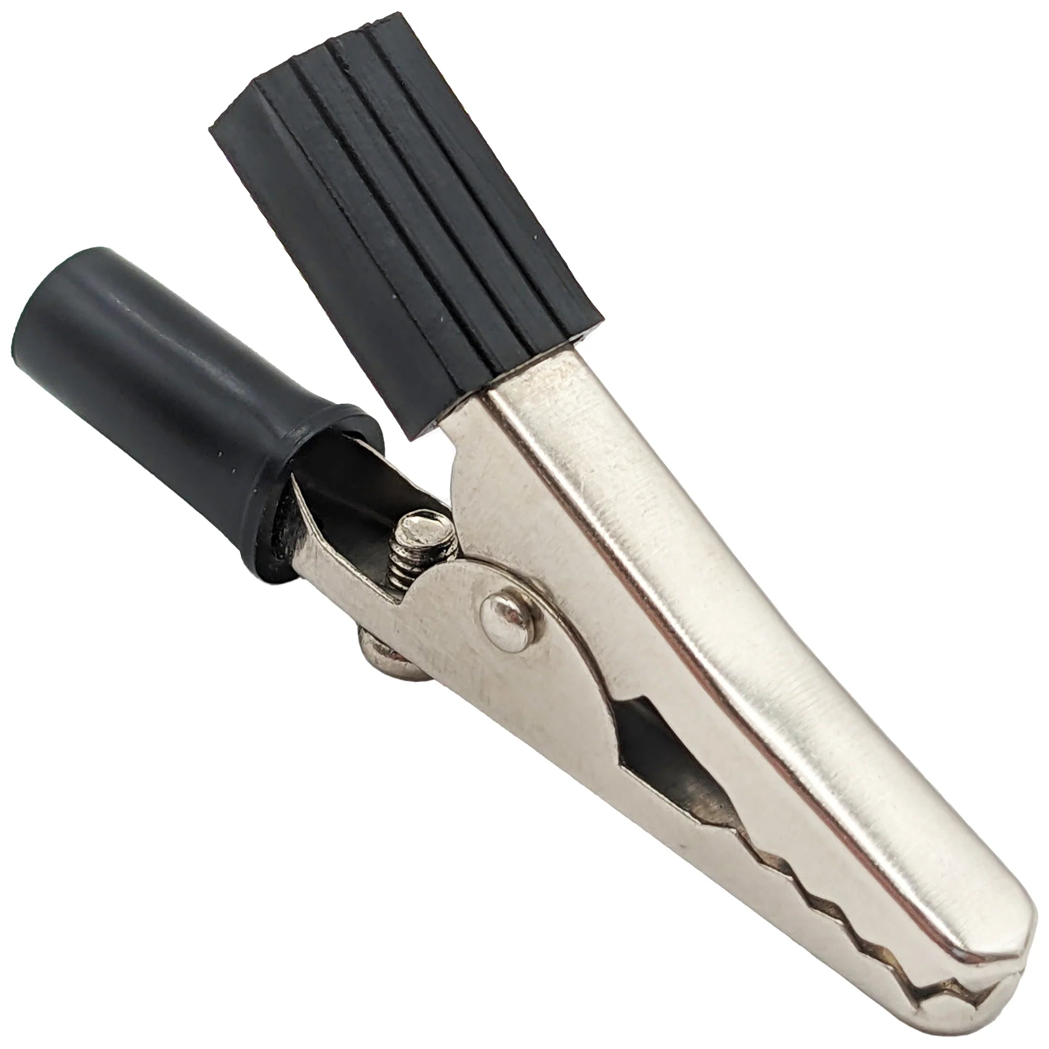 Black Alligator Clip with Screw Type & Insulated Handle - 2 Pack for Electronics, DIY Projects & Battery Testing - Perfect for Electricians, Hobbyists & STEM Education