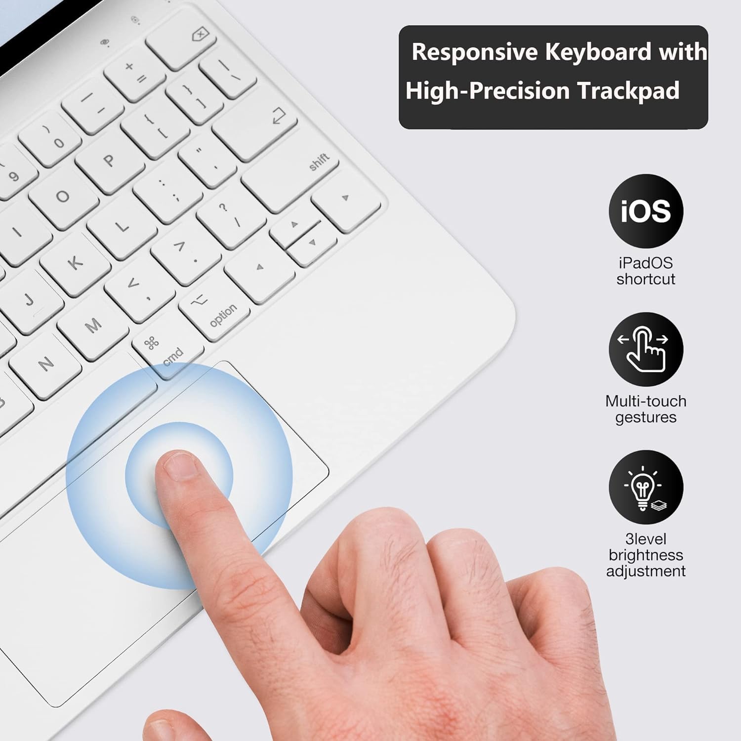 QUARK Magic Keyboard Case for iPad Pro 11-inch (M4, 2024) - Backlit Keyboard with Multi-Touch Trackpad & Magnetic Stand | Perfect for Work, Study & Travel (White)