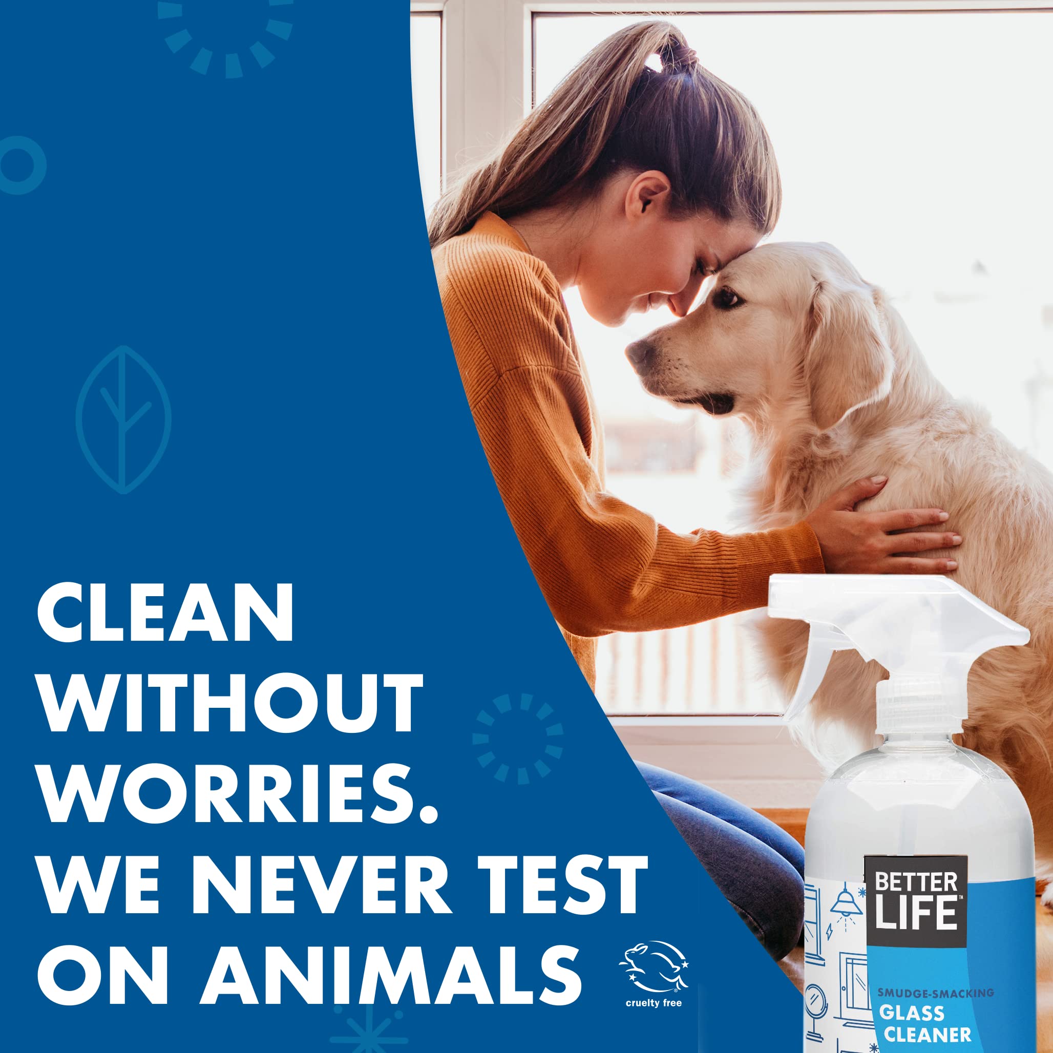 Better Life Natural Streak Free Glass Cleaner - 32oz (Pack of 2) | Eco-Friendly, Non-Toxic Formula for Windows, Mirrors & Glass Surfaces | Perfect for Home, Office & Car Cleaning